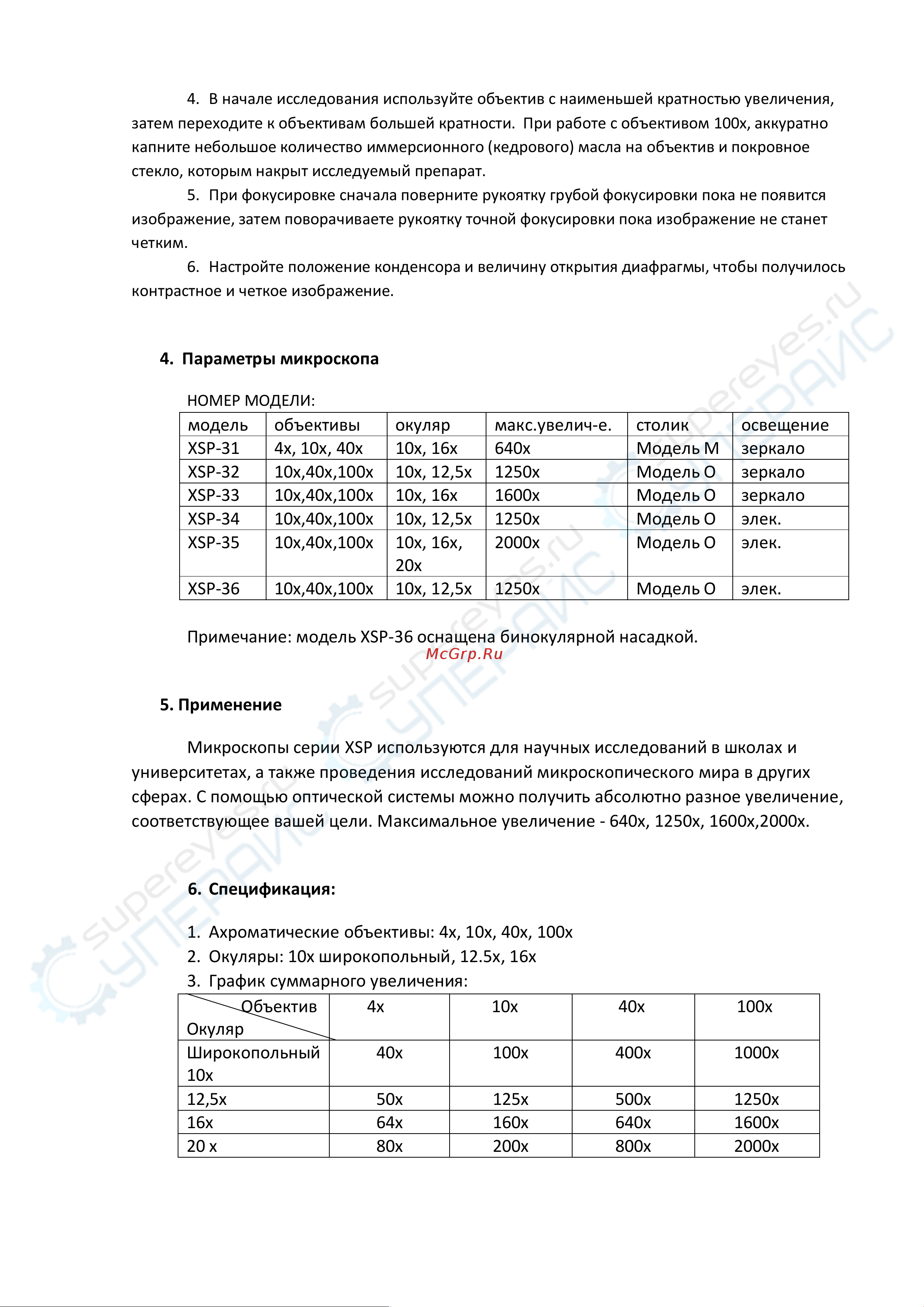 Phenix XSP-36 (1600x) [2/4] Параметры микроскопа