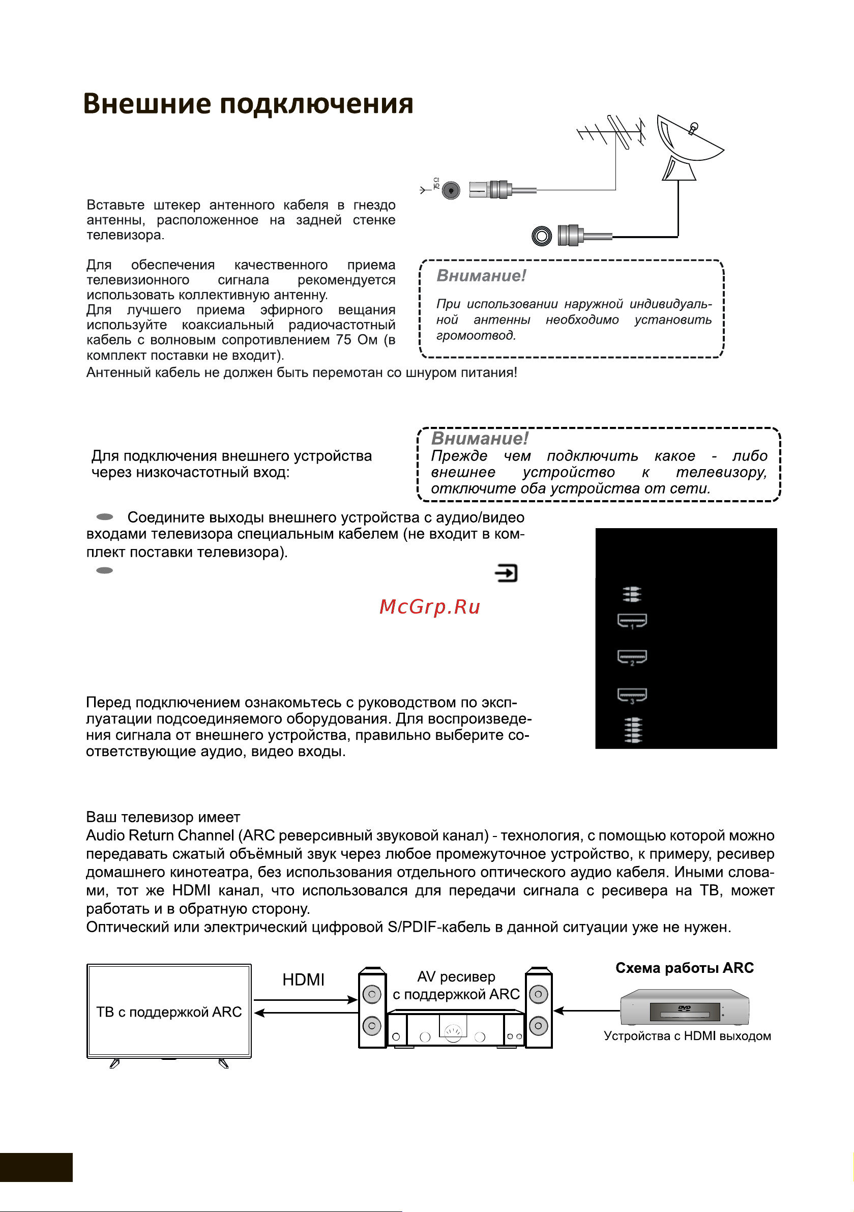 DEXP U43F8000Q/G [16/44] Подключение внешних устройств