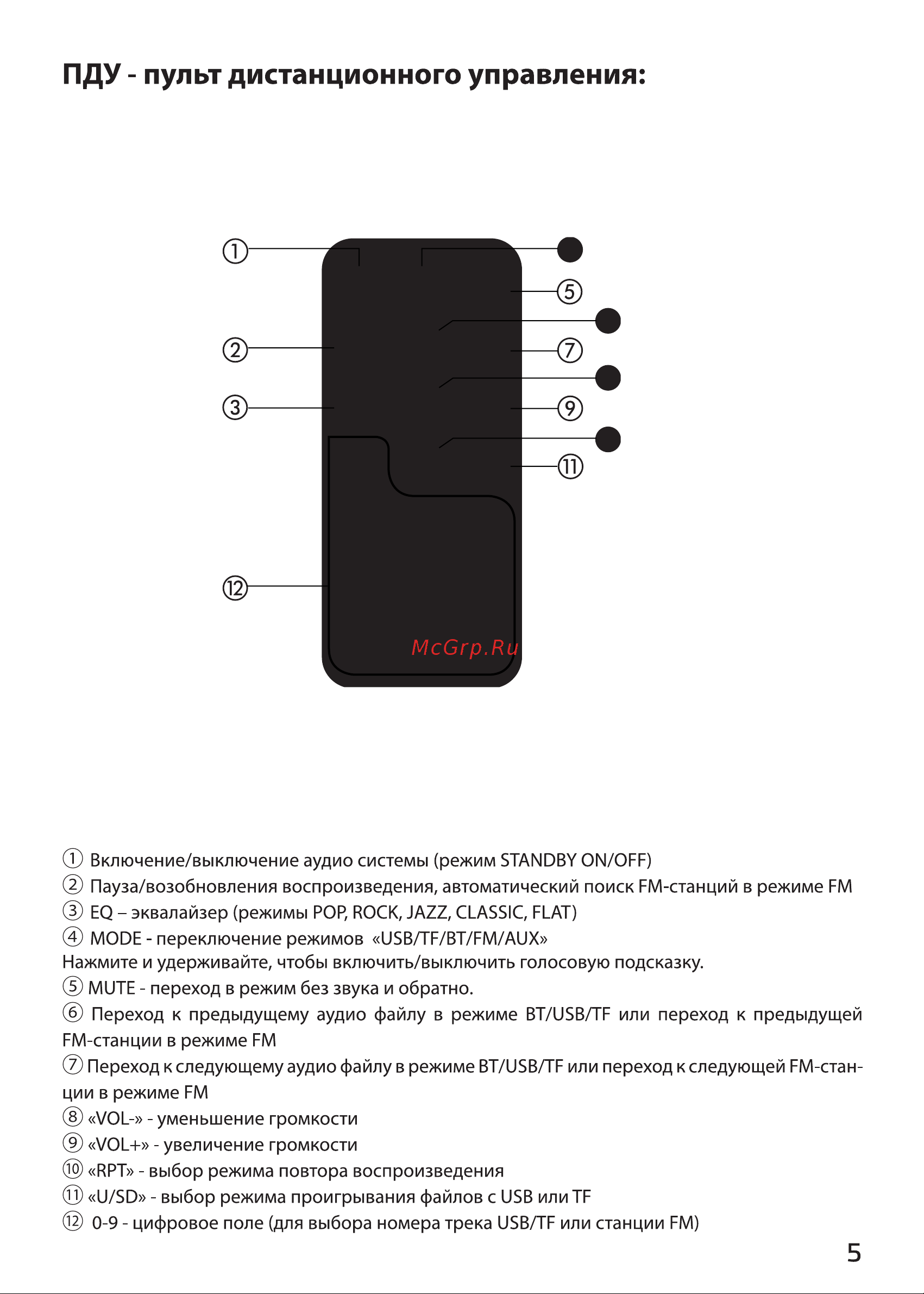 Ginzzu GM-220 [5/13] Страница 5