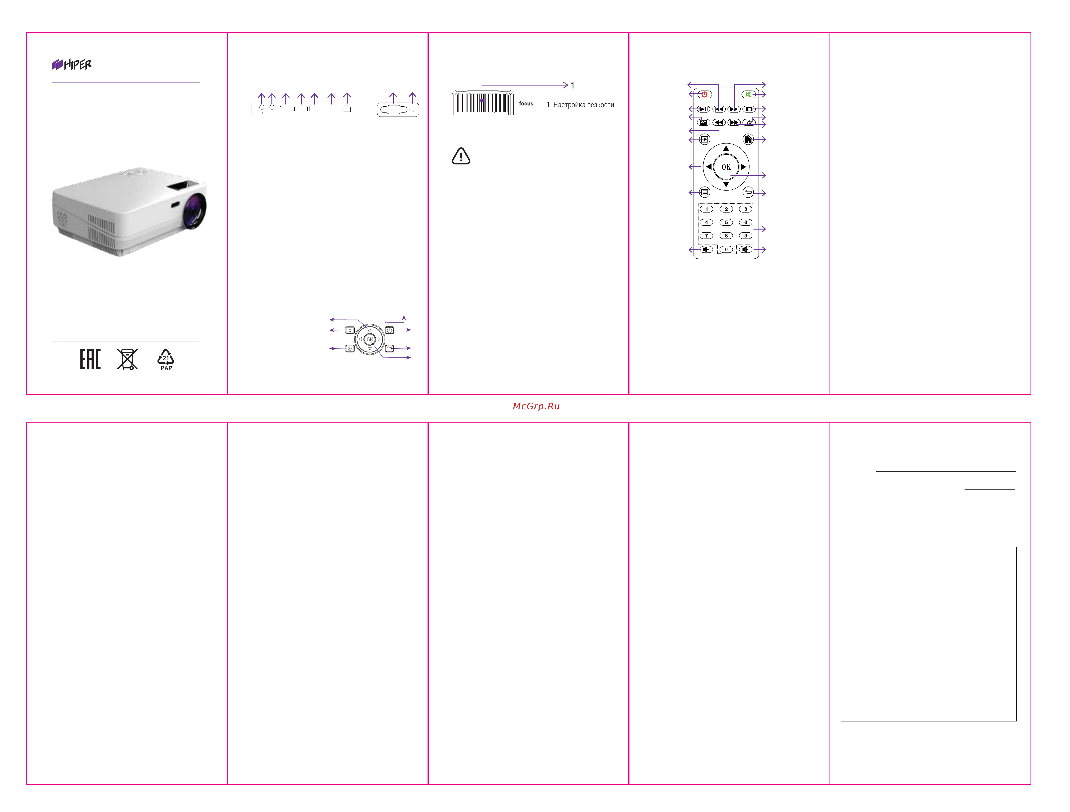 Hiper CINEMA C6 White Инструкция по эксплуатации онлайн