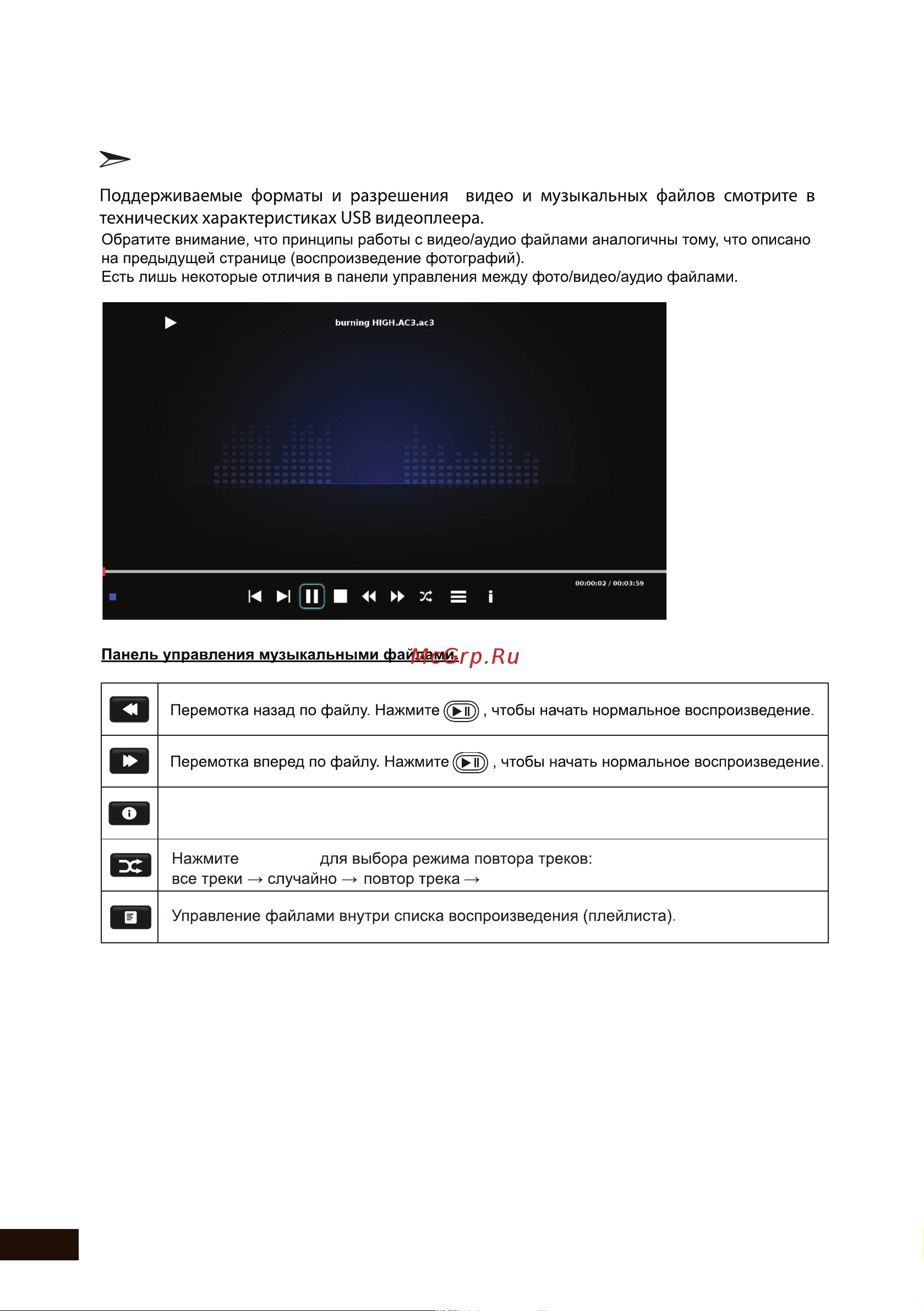 DEXP U50E7000Q [42/48] Прослушивание аудиотреков