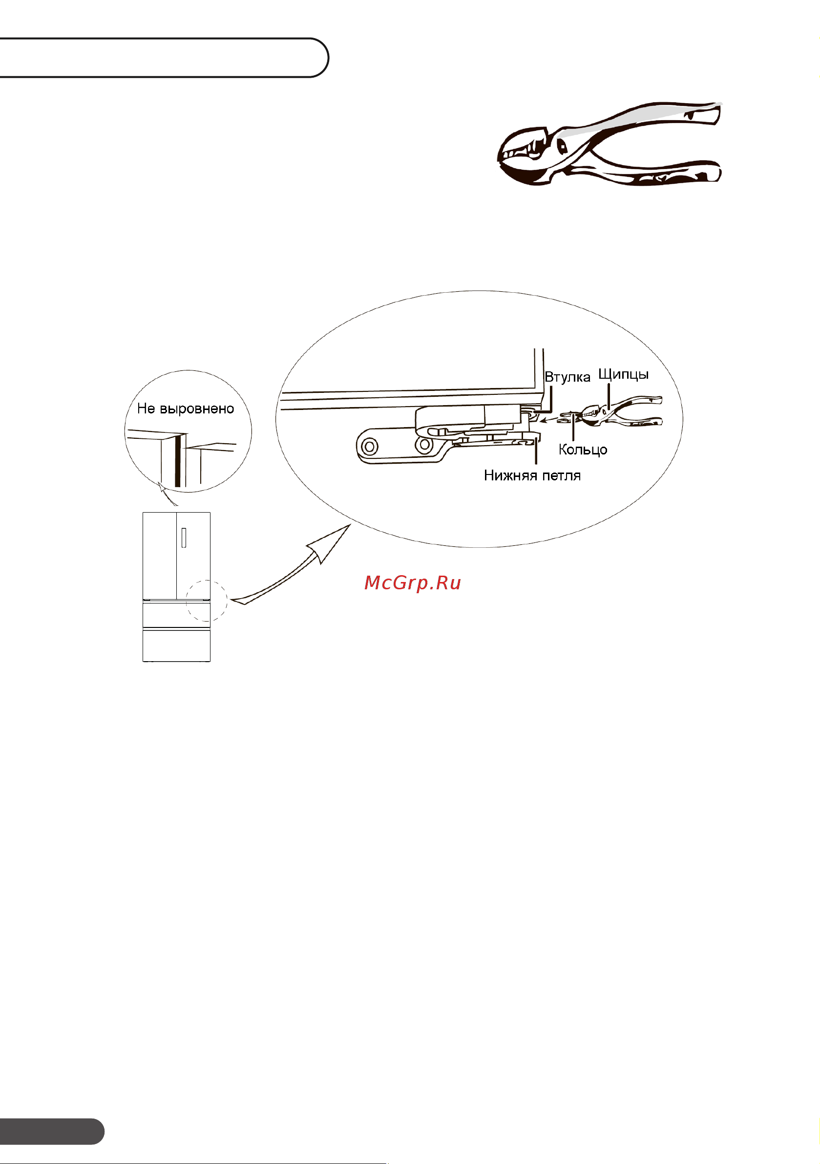 DEXP RF-MN515DMA/SI [12/28] Выравнивание дверей