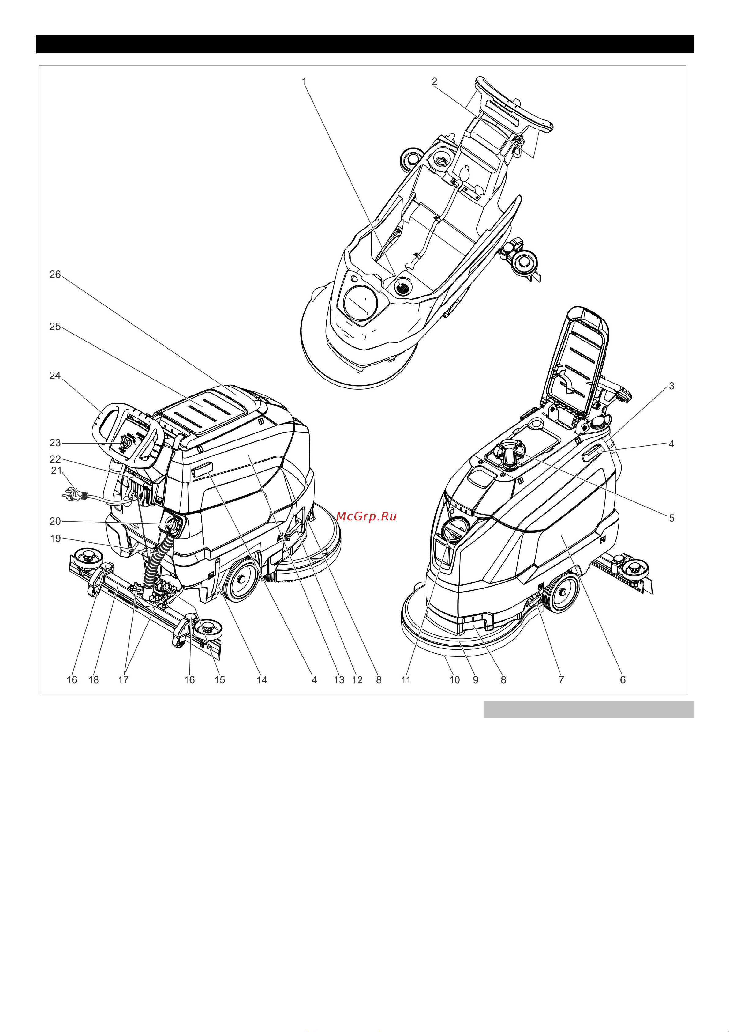 Karcher BD 50/60 C Ep Classic [189/200] ช นส วนการควบค มและช นส วนฟ งก ช นการทำงาน