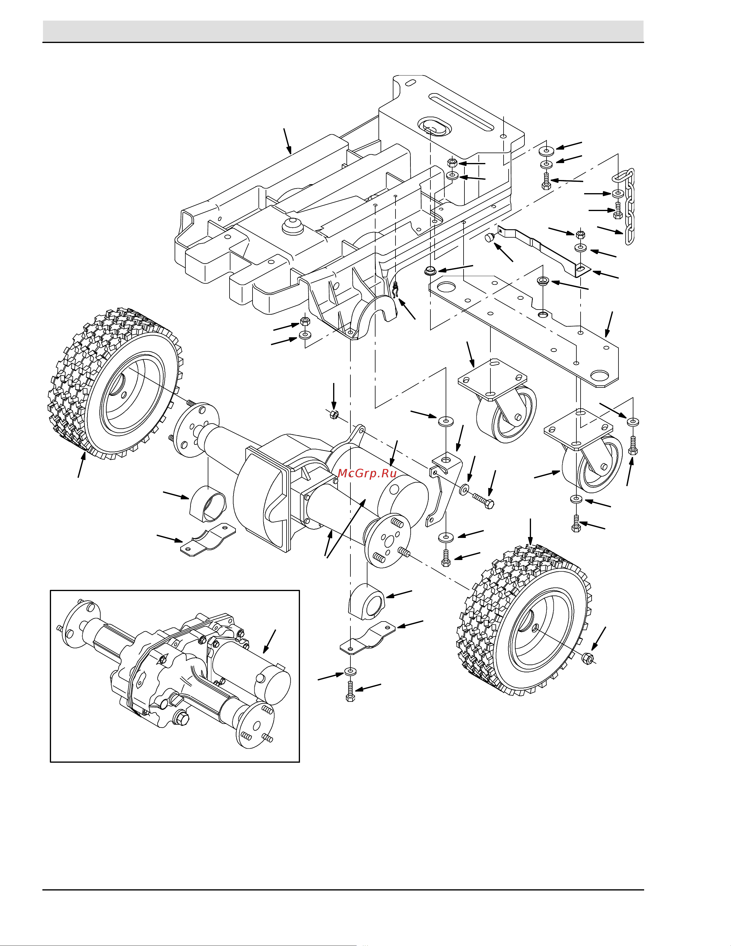 Tennant 5680 80C [12/159] Fig 4 main frame and drive group s n 10000000 10705714