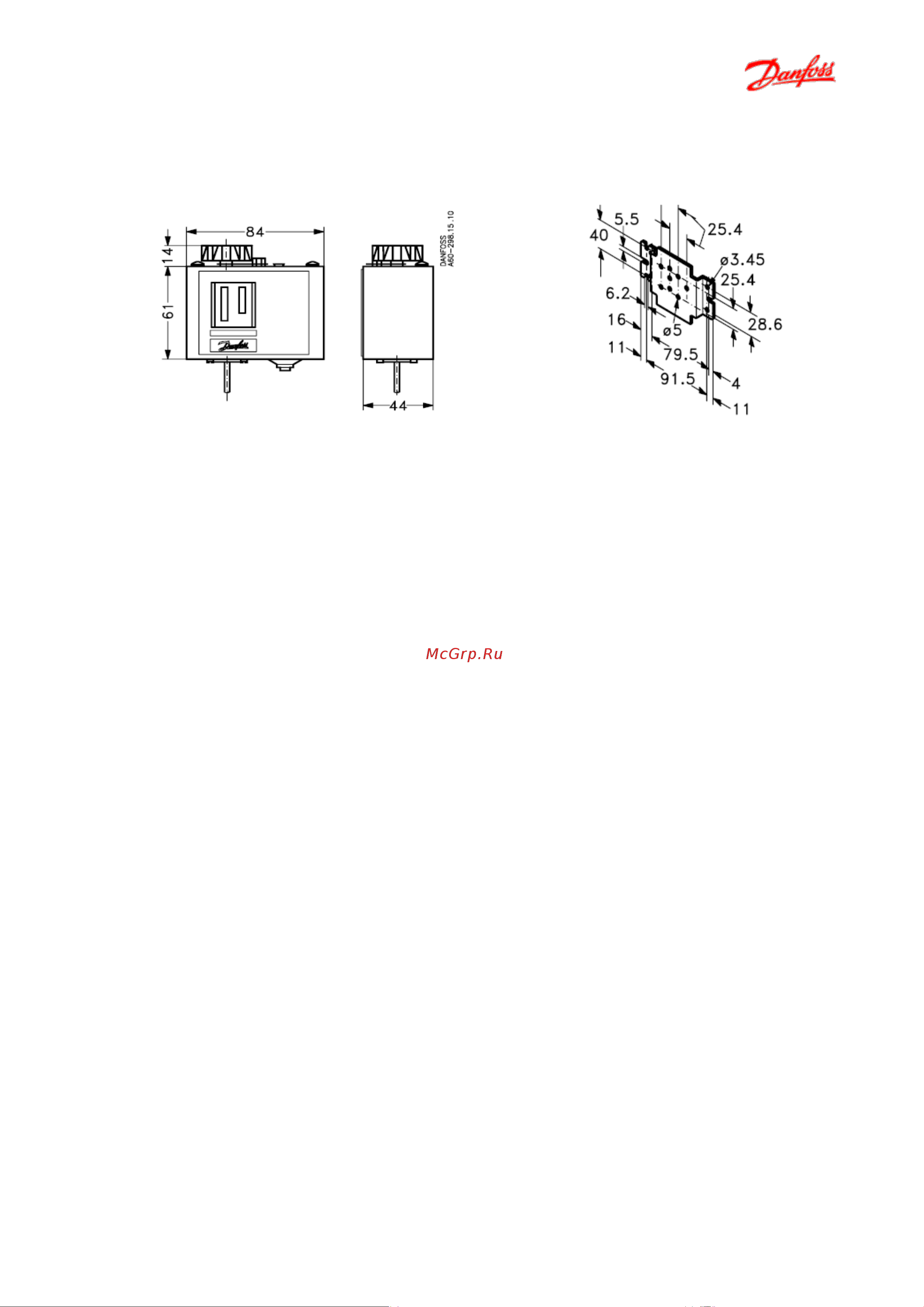 Danfoss KP61-6 [4/4] Габаритные размеры