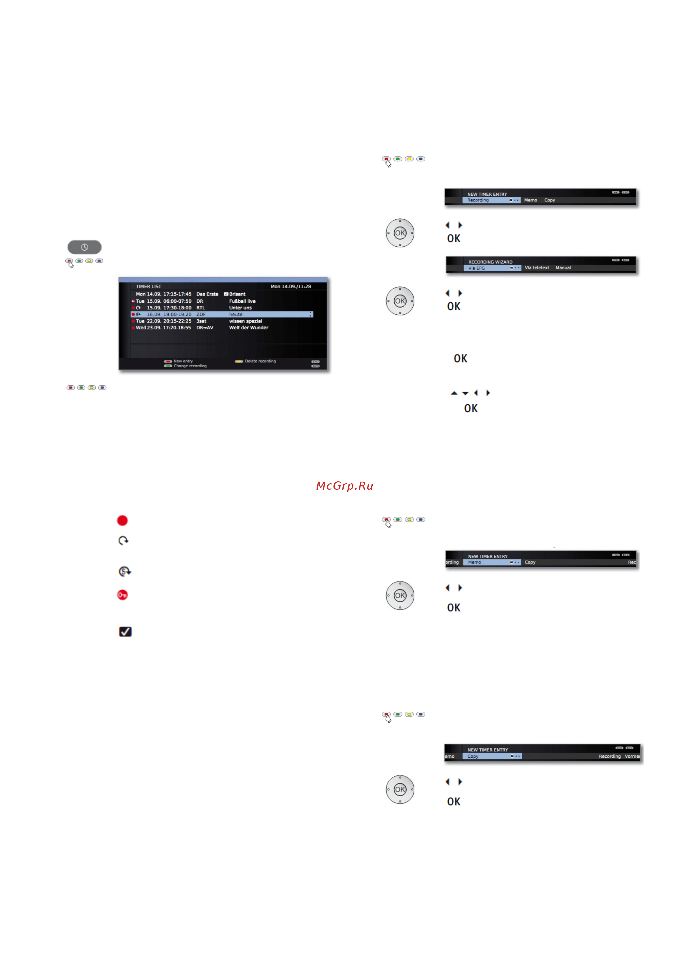 Loewe Xelos 32 50422T80 Silver [108/138] Пояснение символов в списке таймера