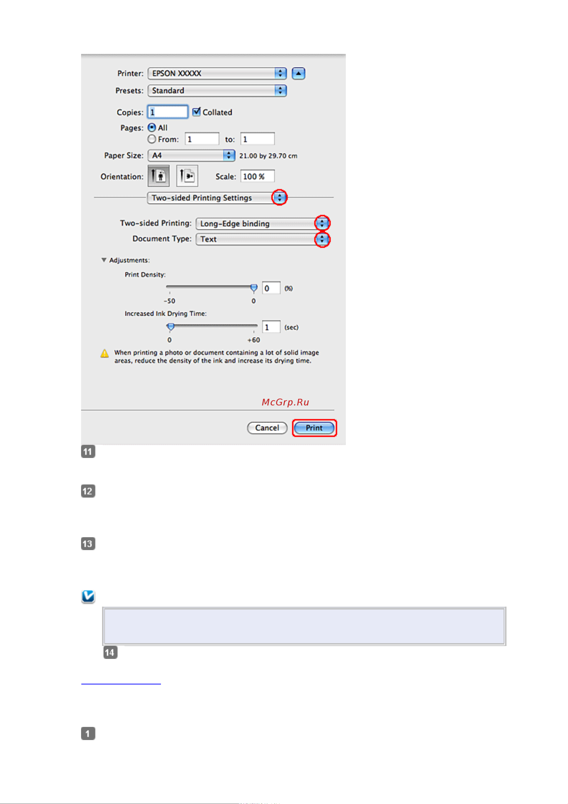 Epson PX730WD  [39/174] Настройки драйвера в mac os x 10