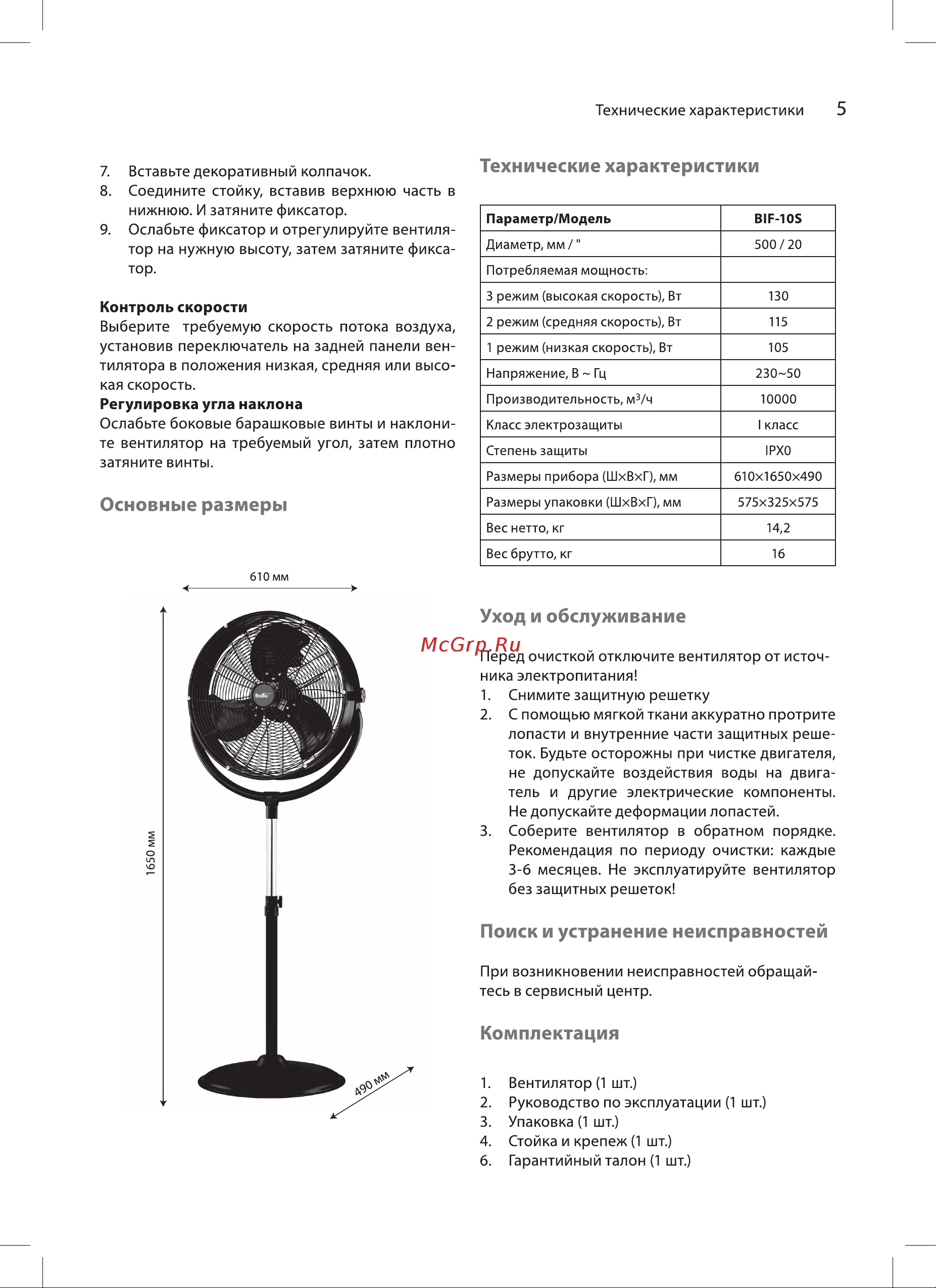 Ballu BIF-10S [5/12] Комплектация