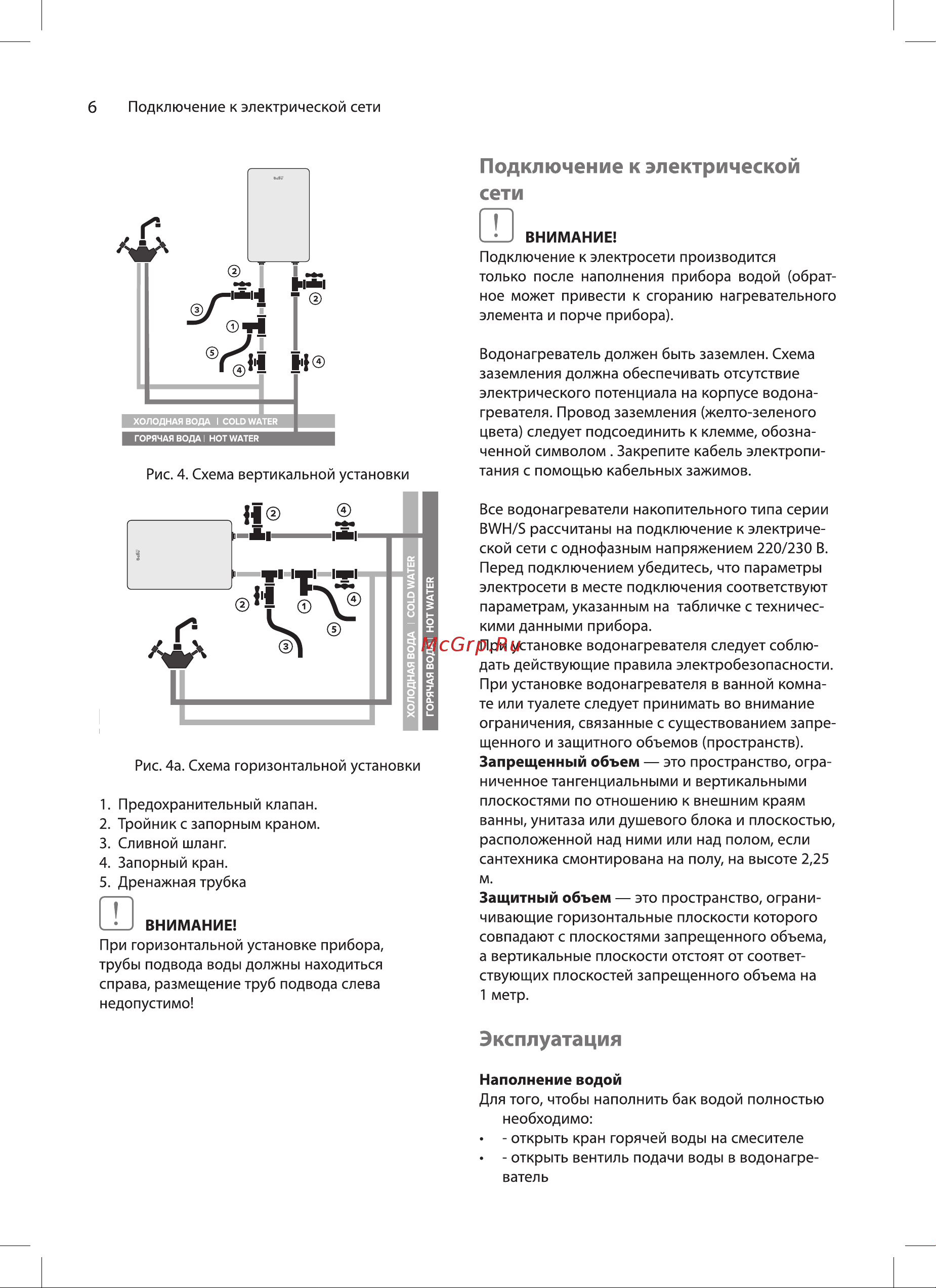 Ballu BWH/S 50 Level PRO Инструкция по эксплуатации онлайн [6/20] 631960