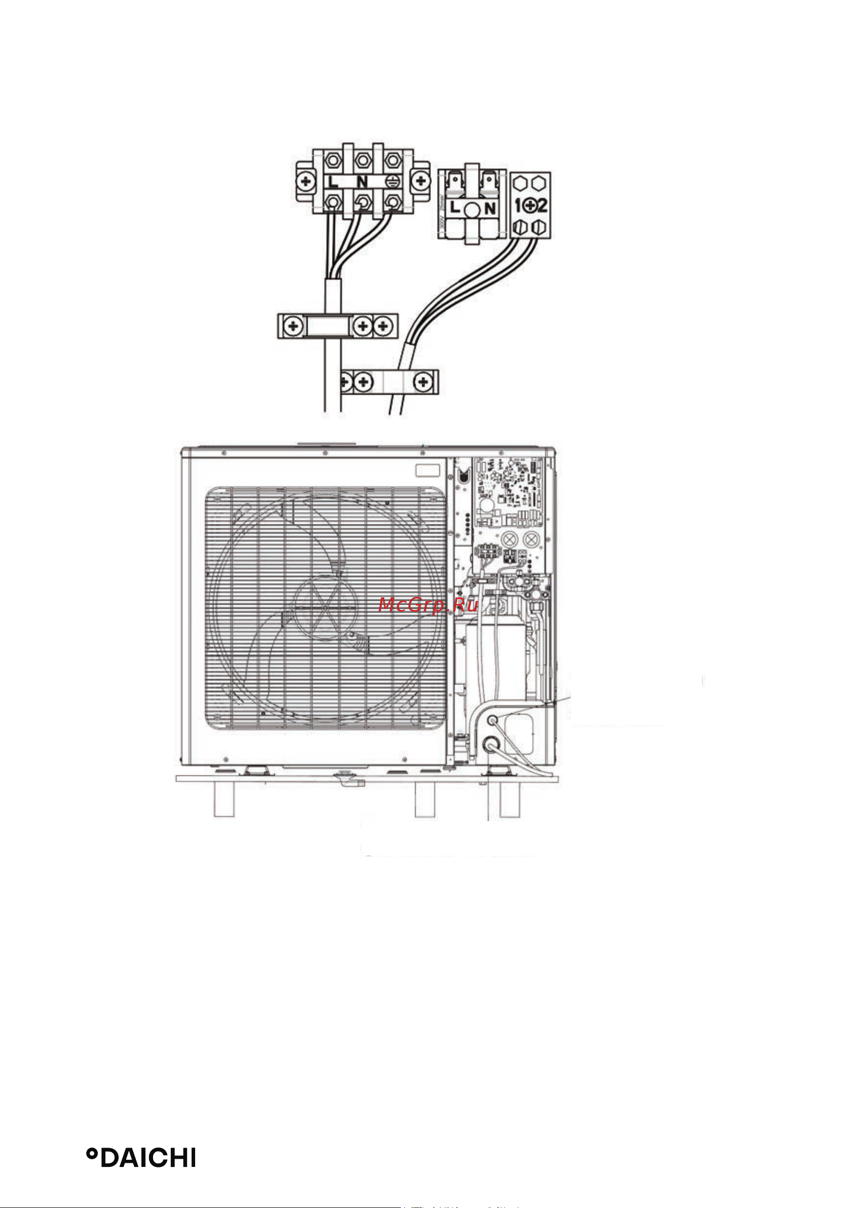 Daichi DA50ALFS1R/DF50ALS1R [50/77] Внутренний блок с однофазным электропитанием df100als1r а монтаж проводов раздельного однофазного источника питания