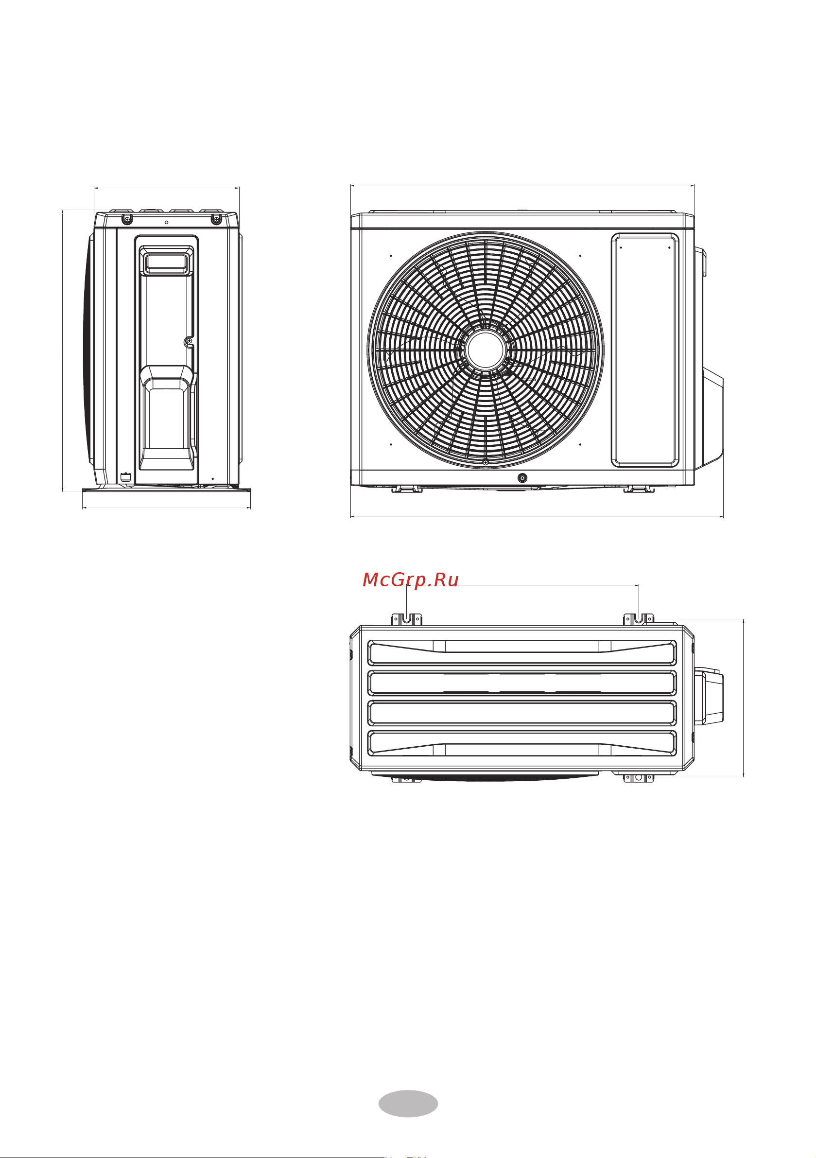 Dantex RK-09SSI2/RK-09SSI2E комплект 64938237 [50/57] Размеры внутренних и наружных блоков