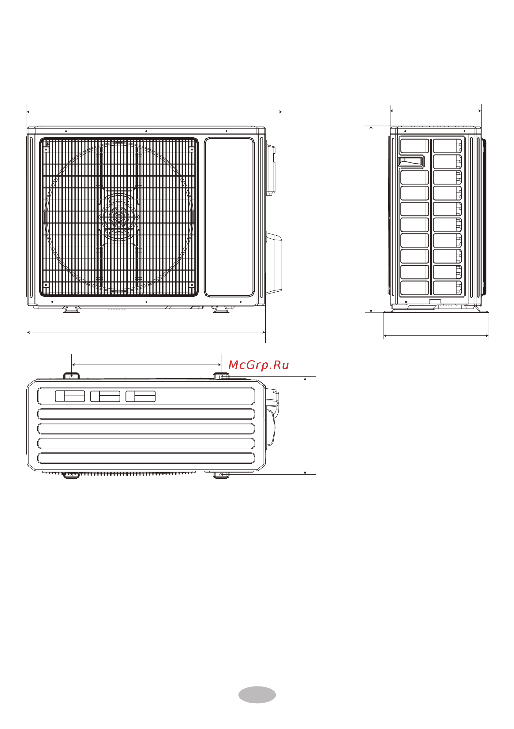 Dantex RK-12SSI2/RK-12SSI2E комплект 64938242 [52/57] Размеры внутренних и наружных блоков