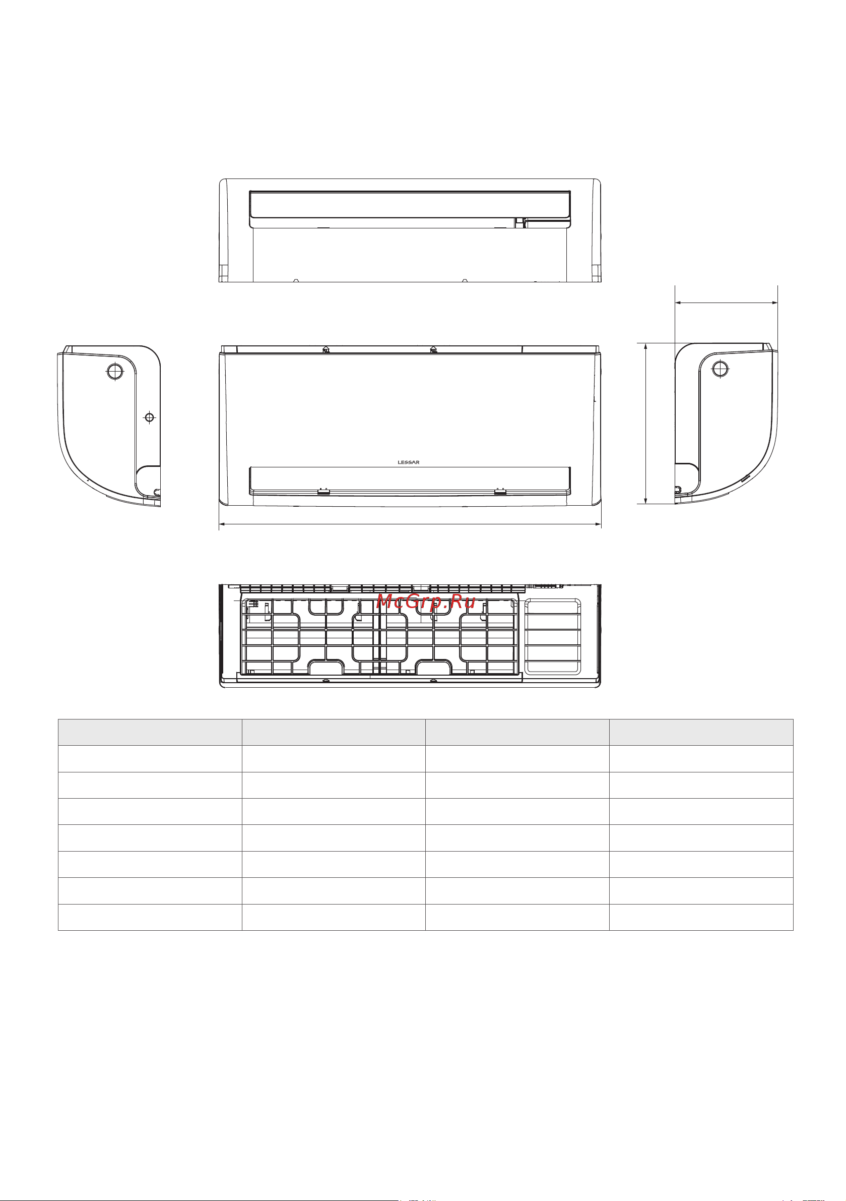 Lessar LS-H28KPA2/LU-H28KPA2 110804 [35/66] Габаритные размеры