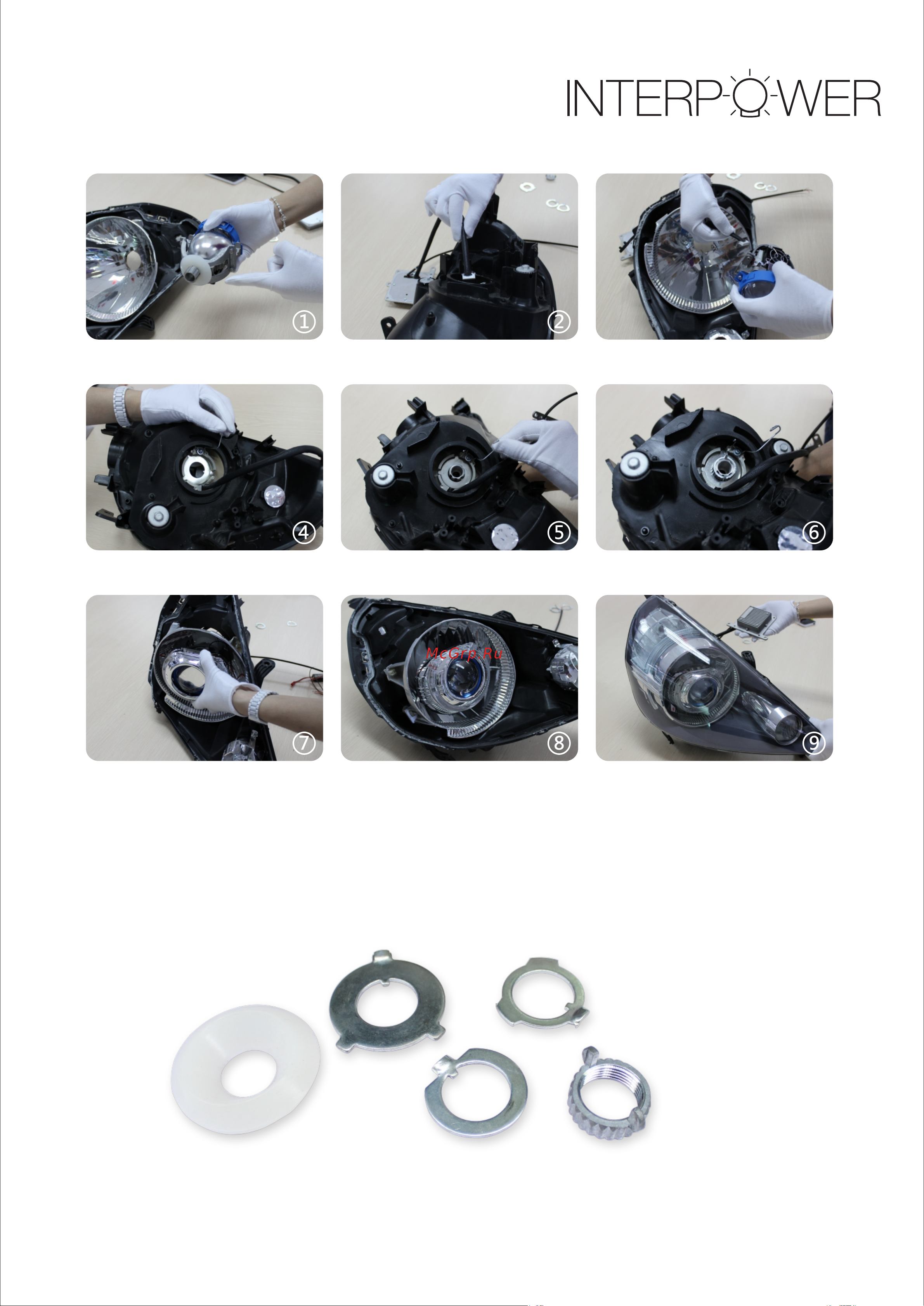 Interpower IPBiLED 3 Black для ближнего и дальнего света Инструкция по установке онлайн