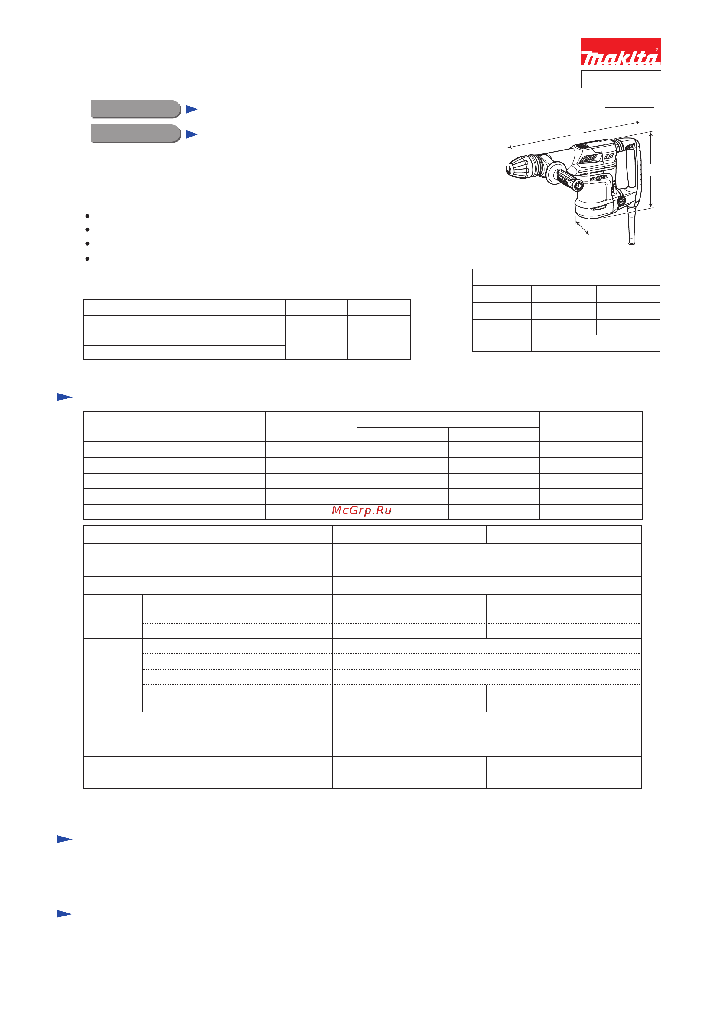 Makita HM0871C Технические данные онлайн