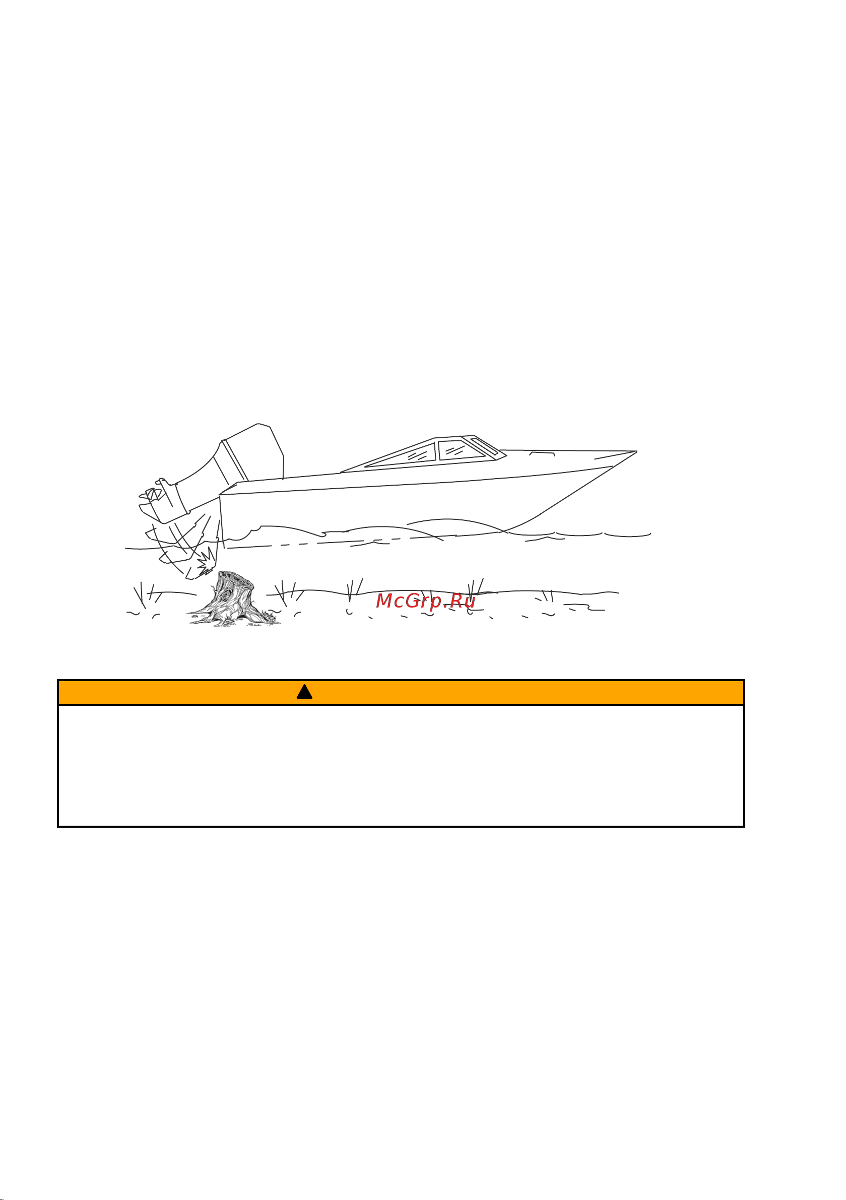 Mercury F 10 EL EFI [18/126] Опасность столкновения с подводными объектами