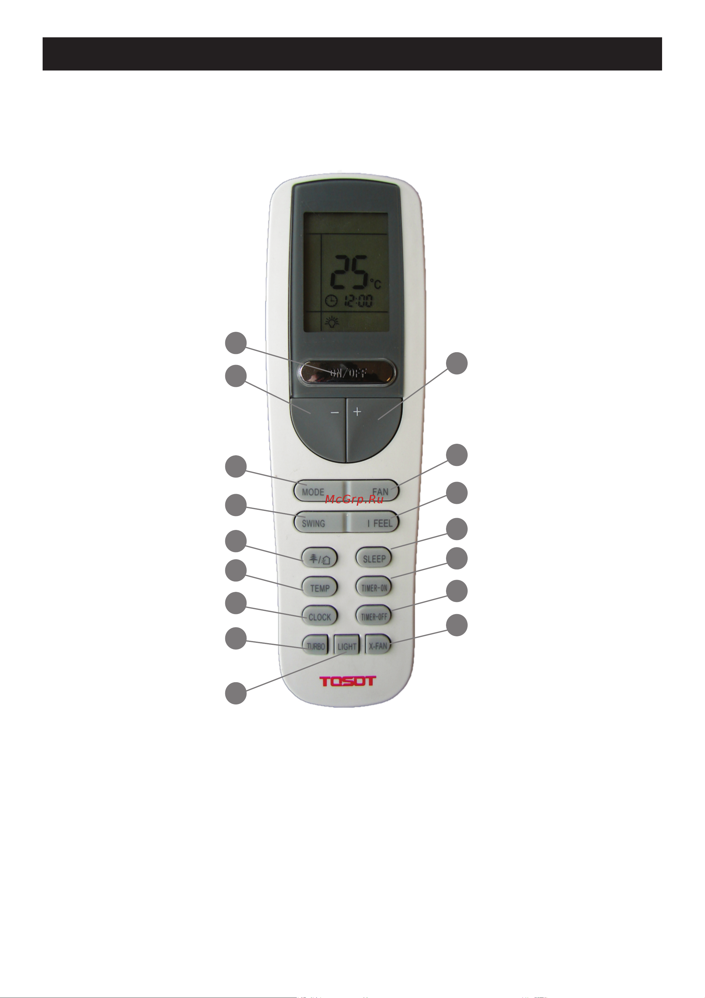 Tosot Lyra Inverter R32 T12H-SLyR2/I/T12H-SLyR2/O [10/40] Кнопки и их функции