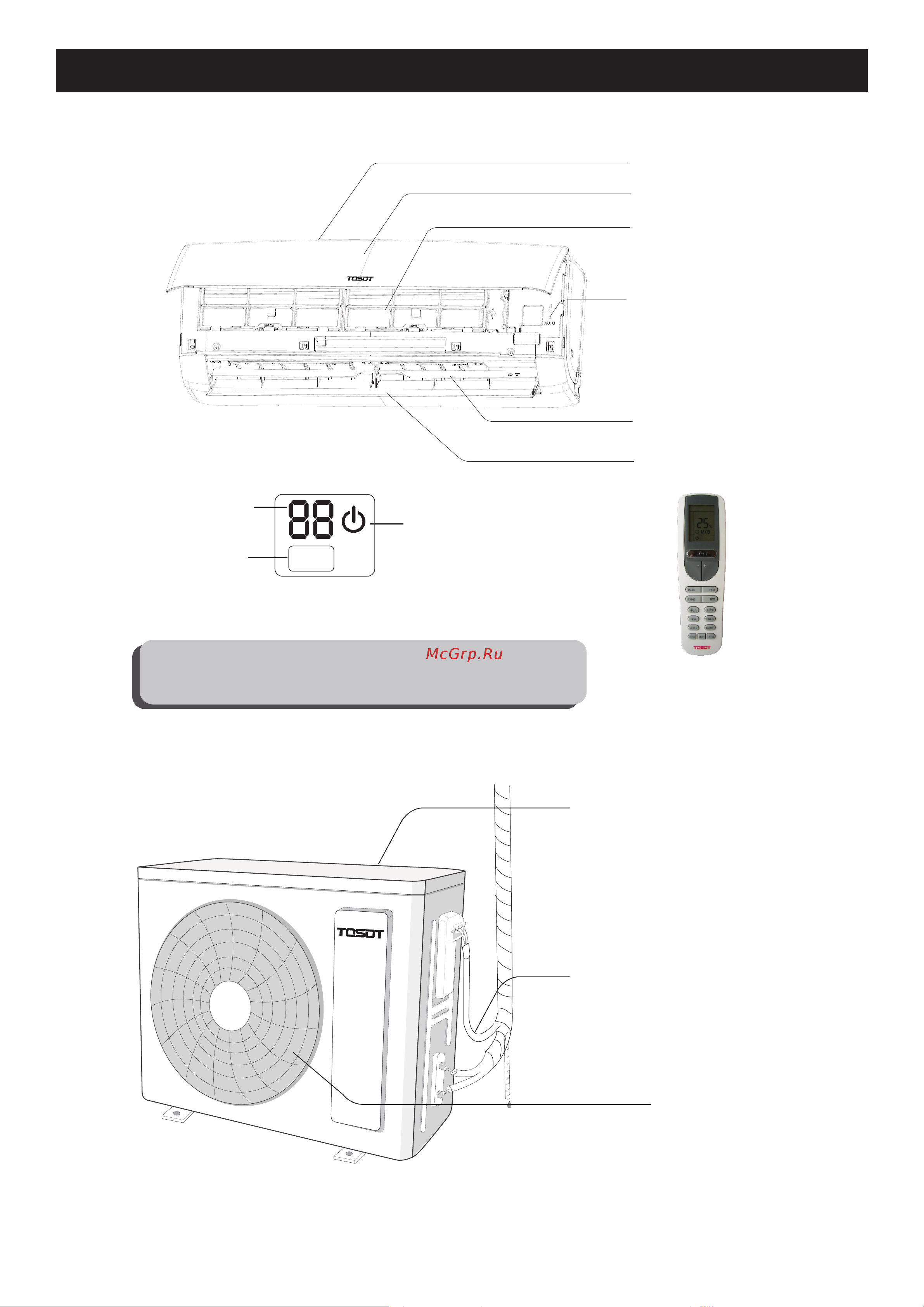 Tosot Natal 2022 T09H-SnN2/I/T09H-SnN2/O [9/34] Название частей и внешний вид