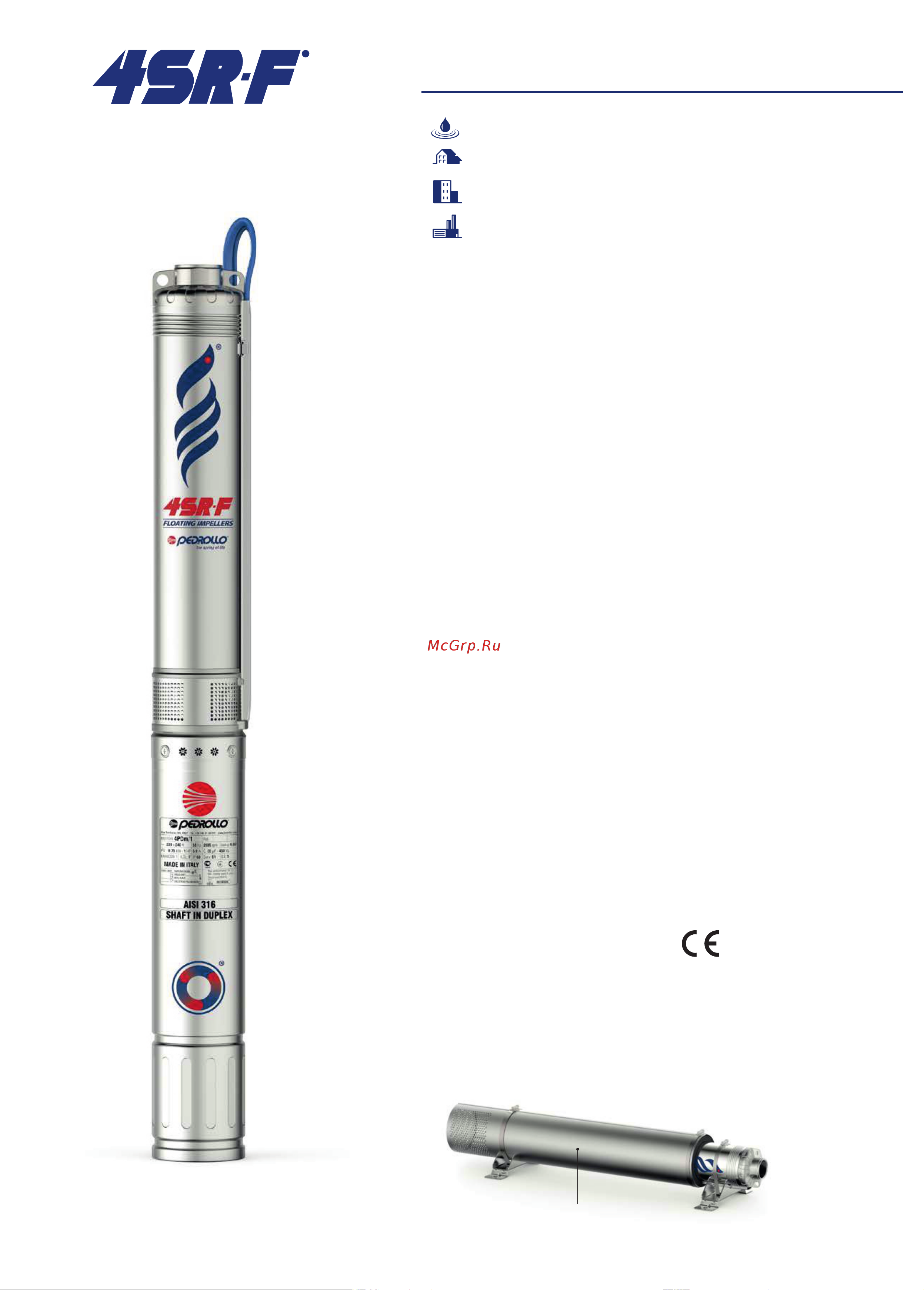 Pedrollo 4SR 8/43 F - HYD (без двигателя) Технический паспорт онлайн