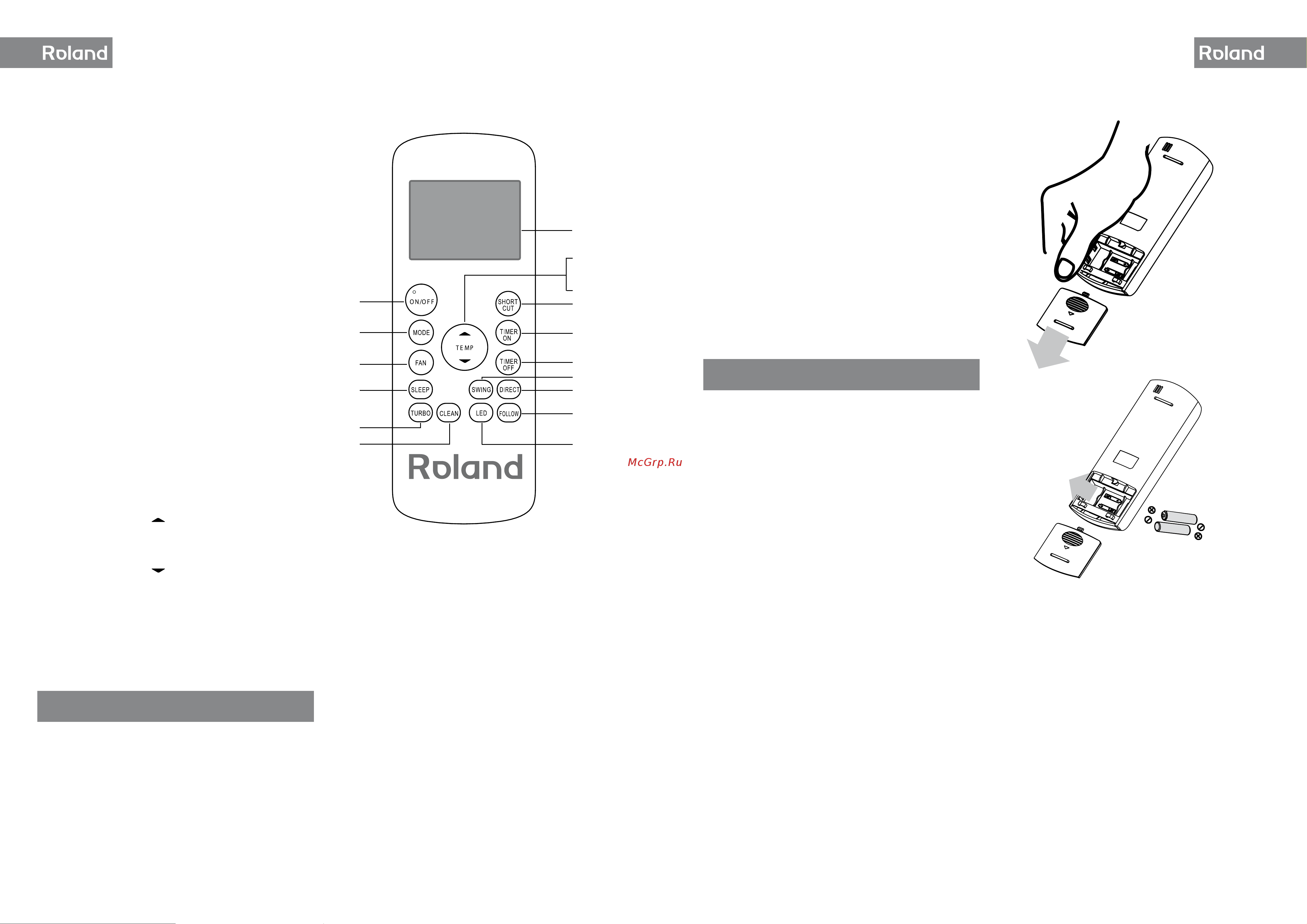 Roland FAVORITE Inverter FIU-12HSS010/N2 [5/16] Внимание