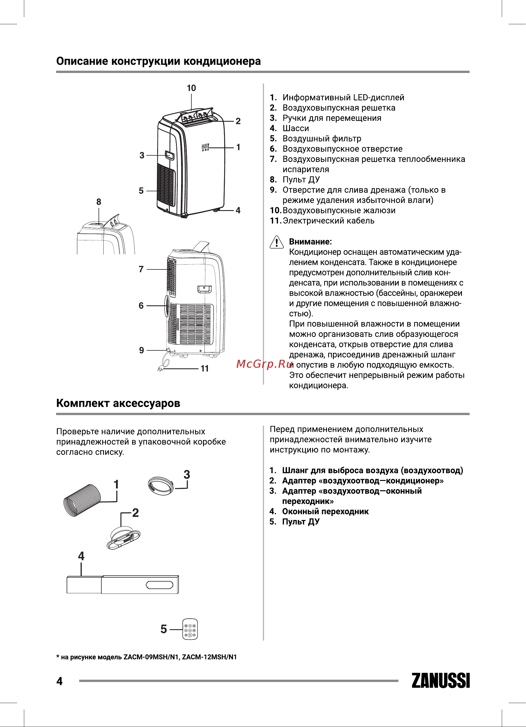 Zanussi ZACM-12 MSH/N1 Massimo Solar [4/20] Комплект аксессуаров