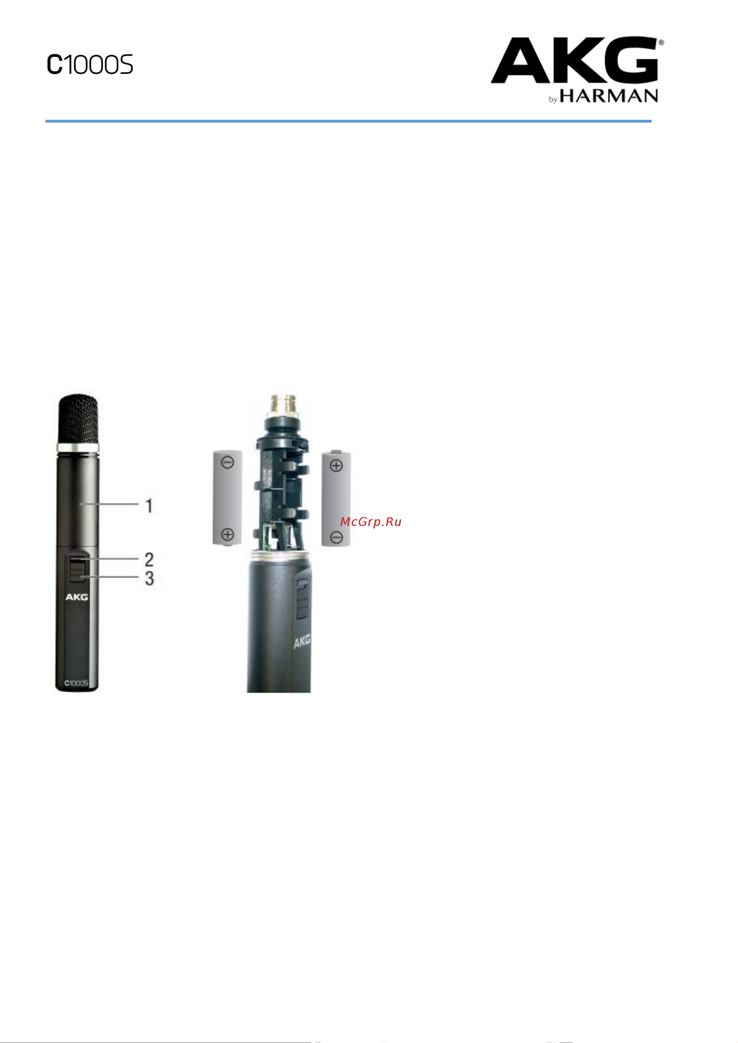 AKG C1000 S [5/8] Конденсаторный микрофон инструкция по эксплуатации