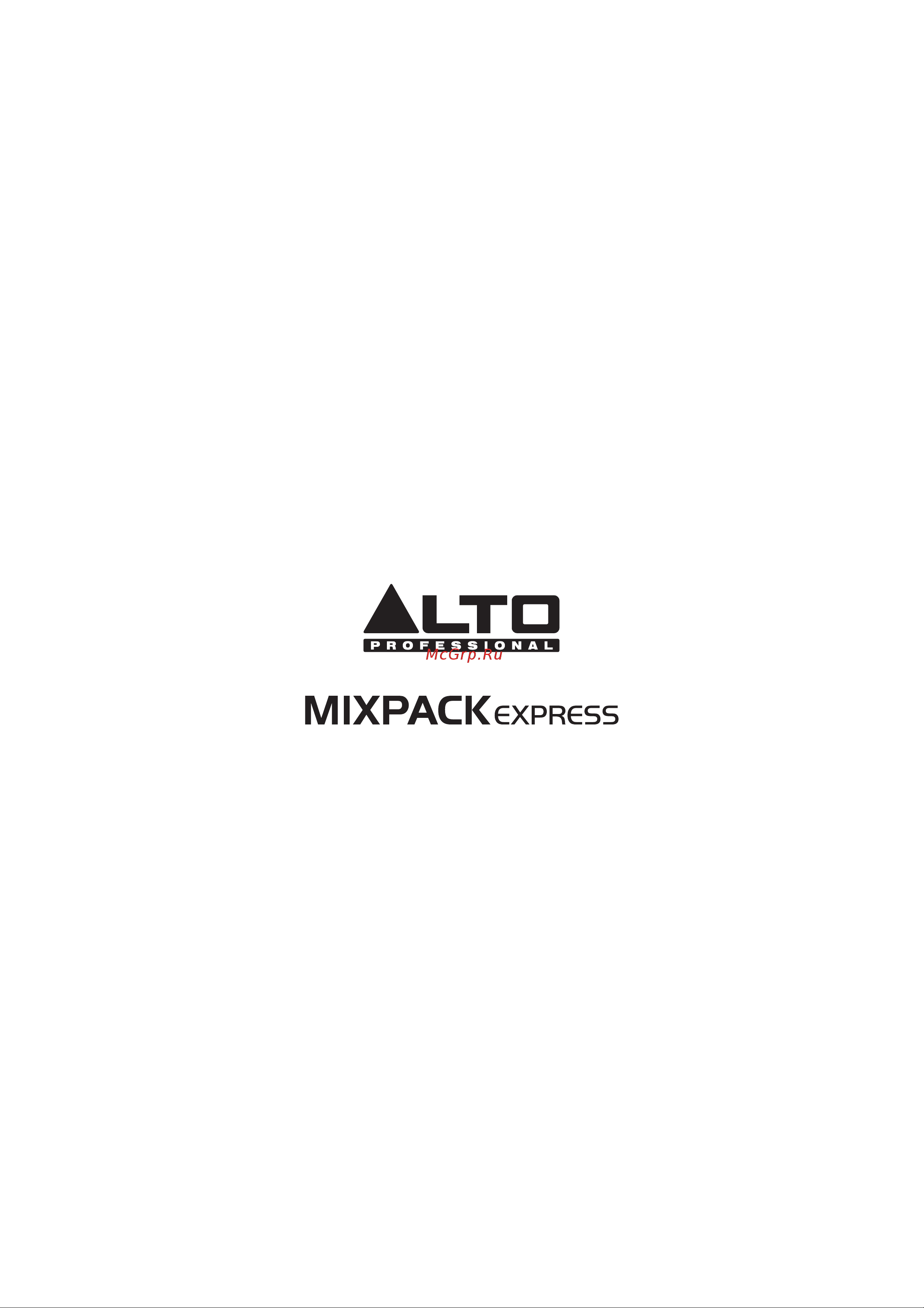 Alto Mixpack Express Инструкция по эксплуатации онлайн