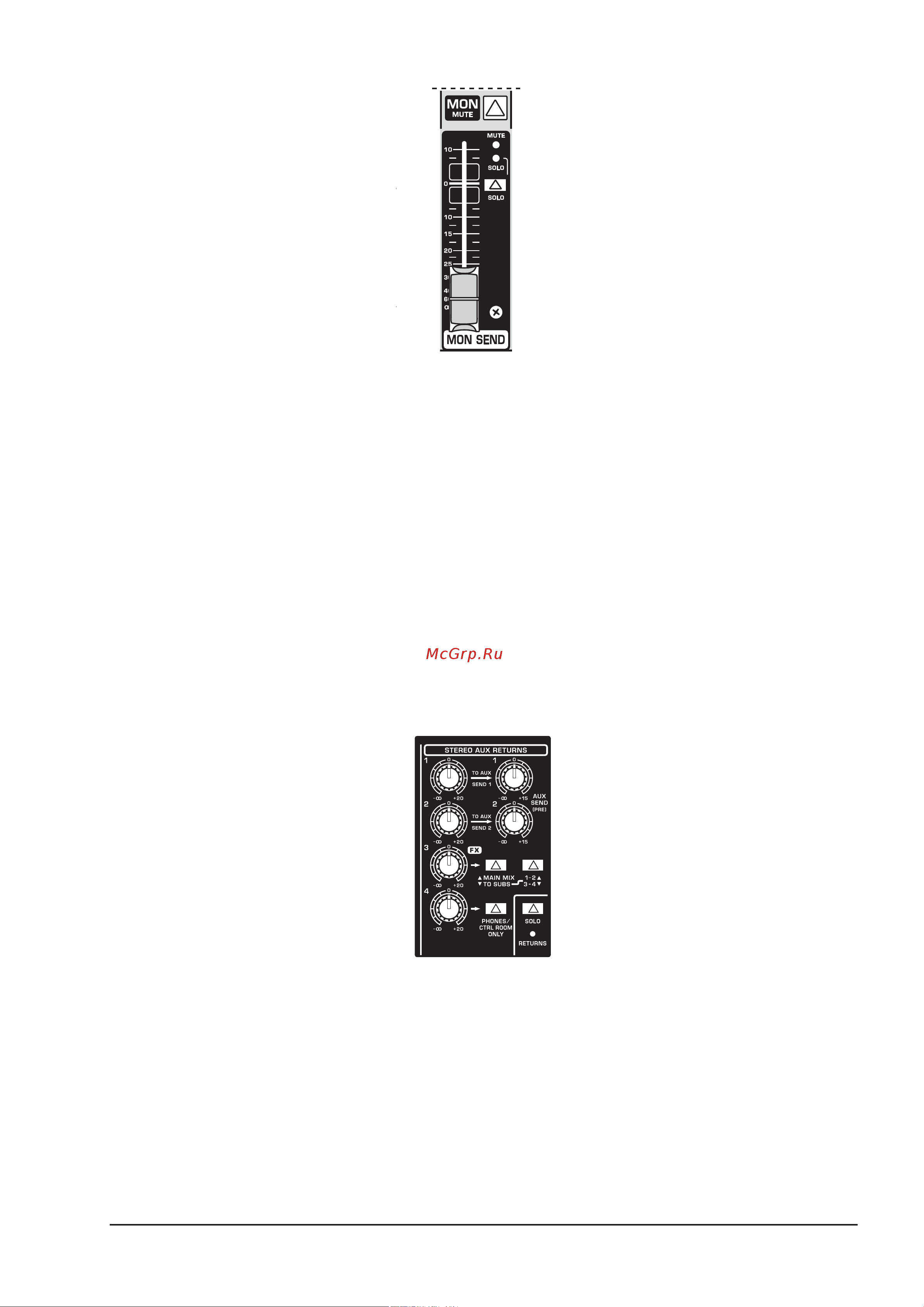 Behringer XENYX QX1832USB [15/42] Управление стерео возвратами
