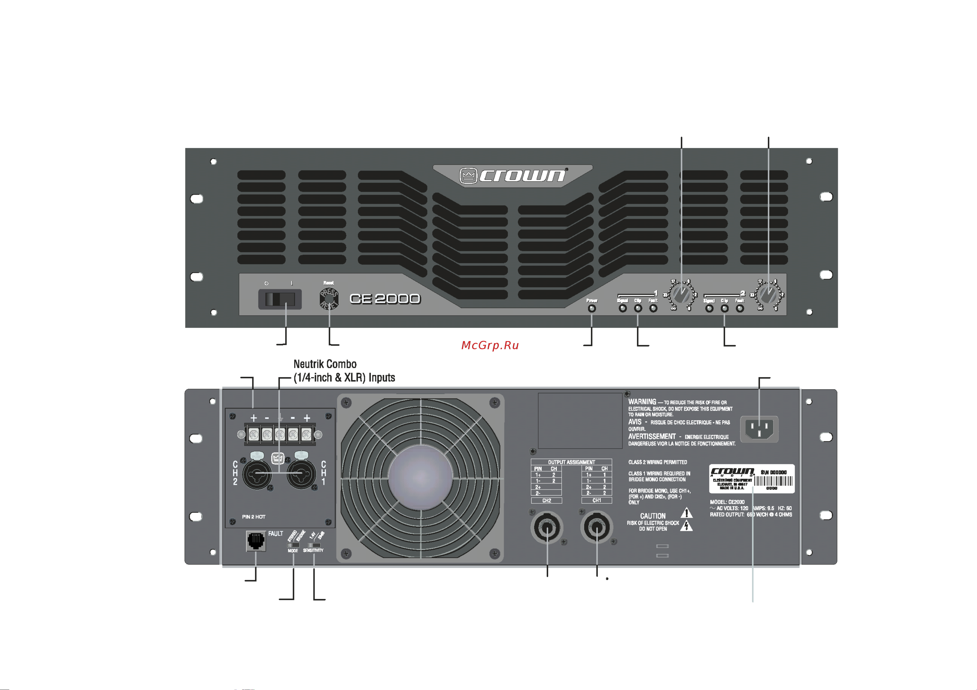 Crown CE2000 [13/23] Усилитель мощности серии се