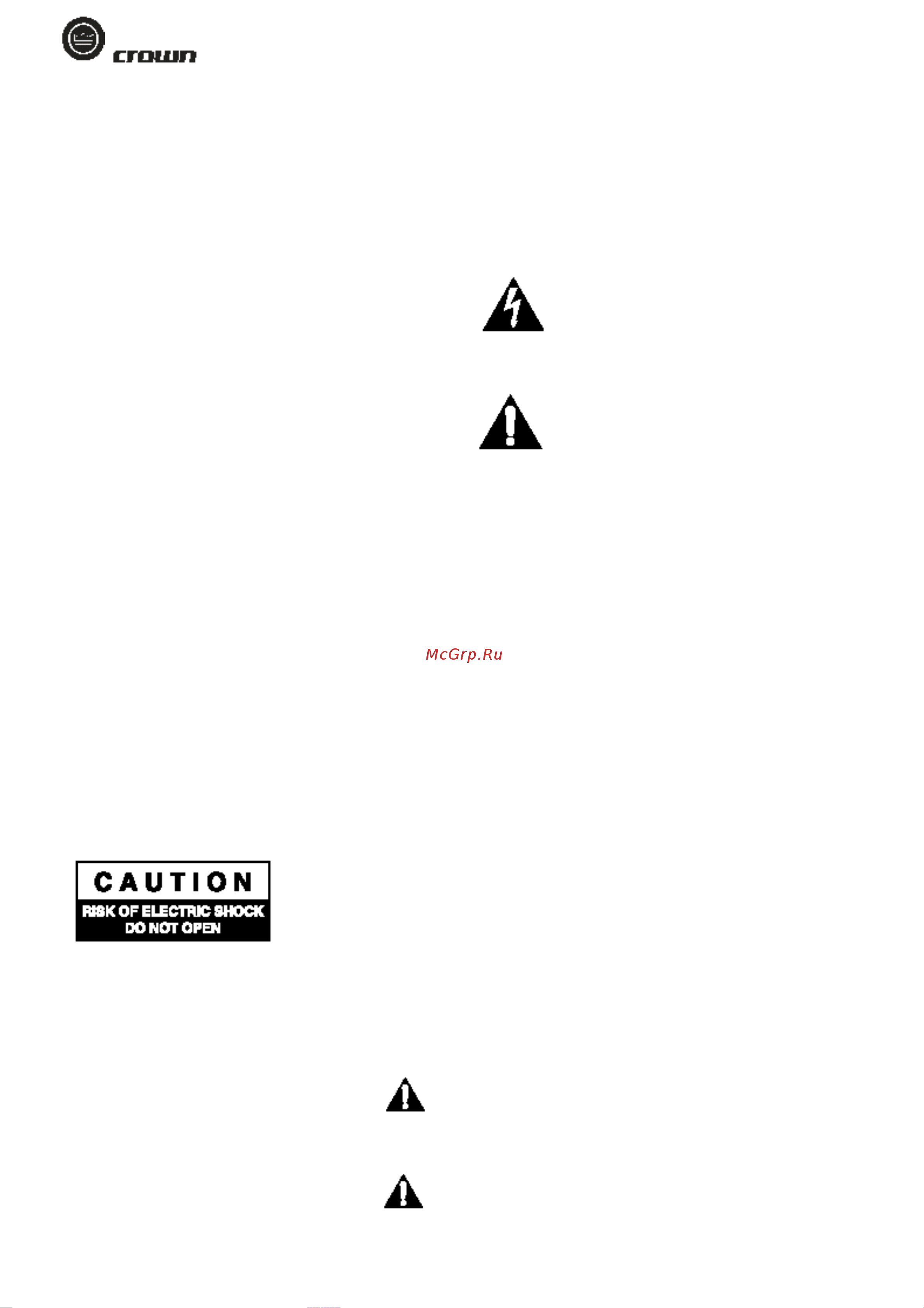 Crown CTS4200 [2/24] Âàæíàÿ èíñòðóêöèÿ ïî áåçîïàñíîñòè