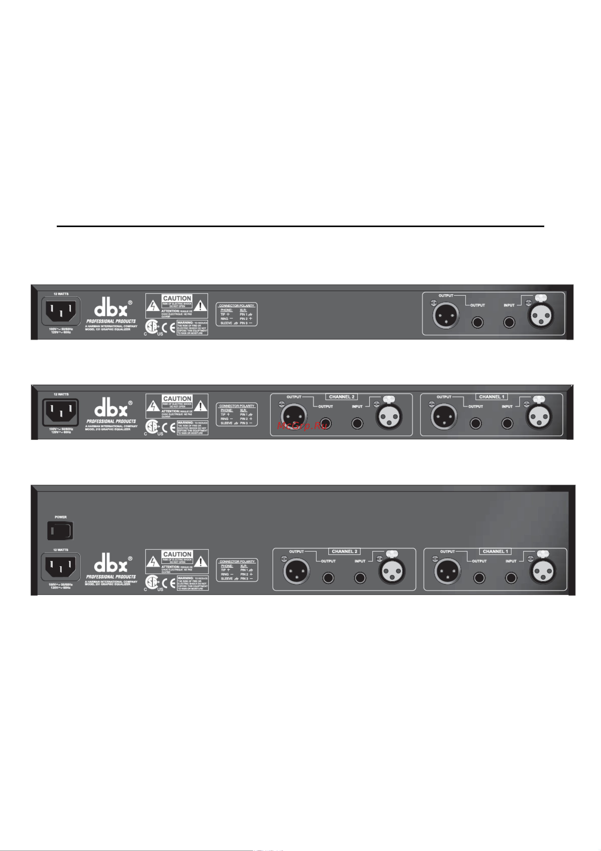 DBX 215s [9/13] Описание задней панели