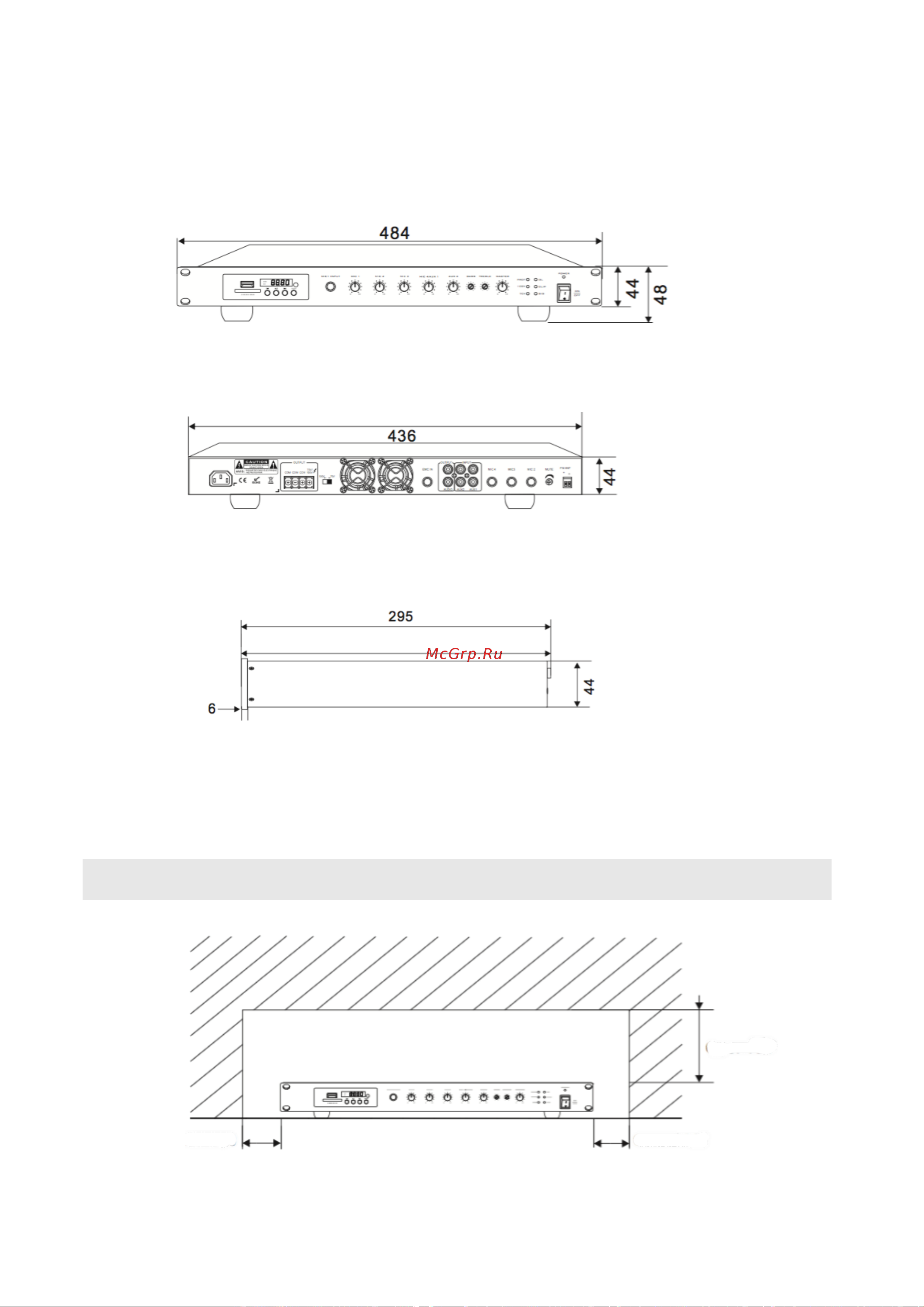 Direct Power Technology PA-500BR [14/15] Габаритная диаграмма