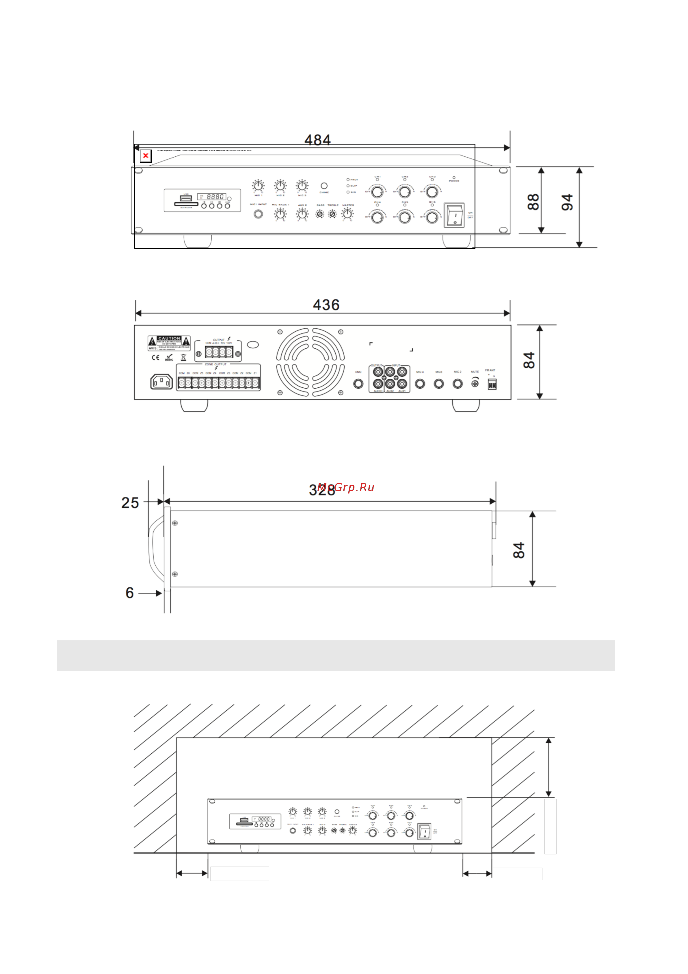 Direct Power Technology PA-M120BR [15/16] Габаритная диаграмма