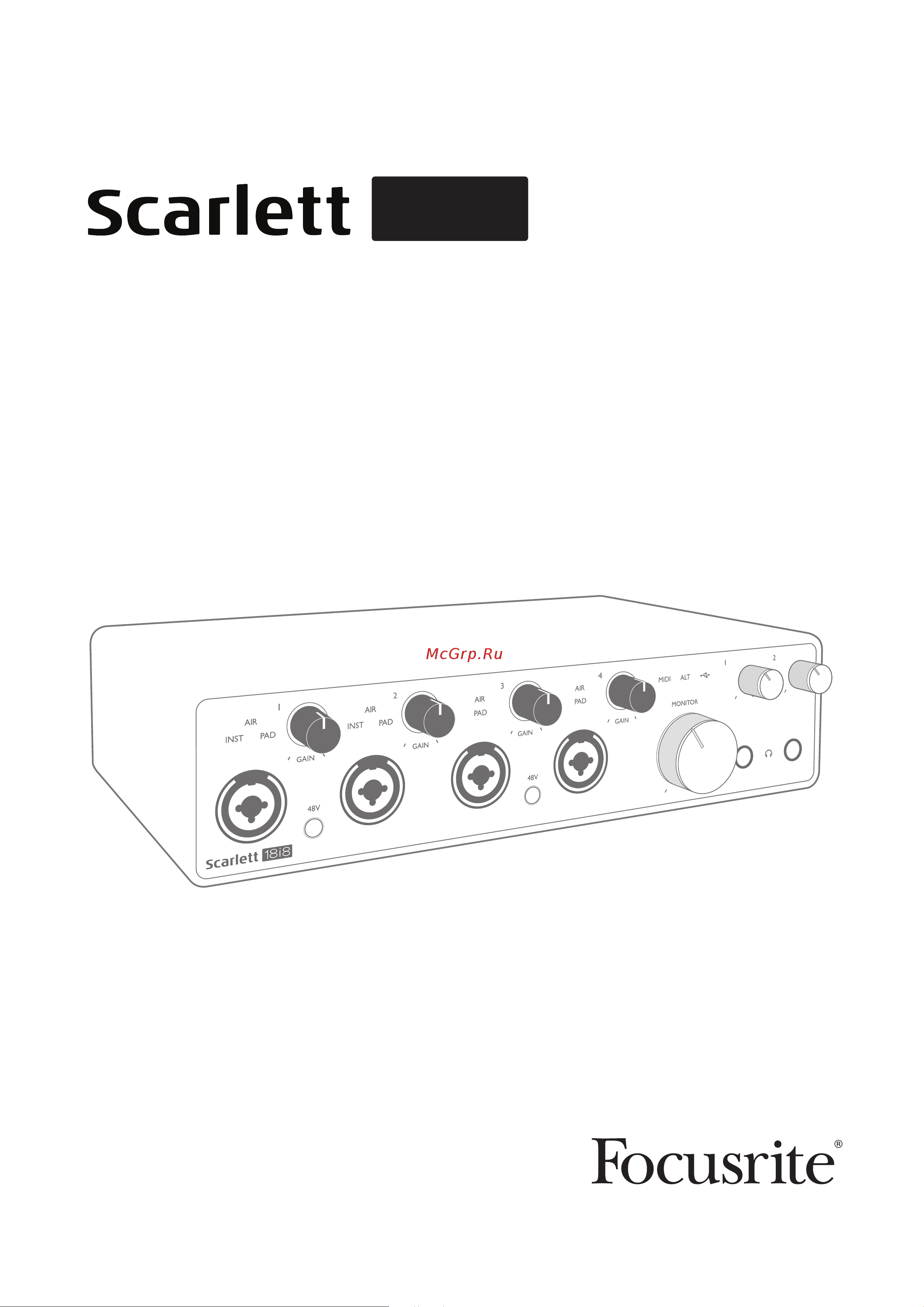 Focusrite Scarlett 18i8 3rd gen Инструкция по эксплуатации онлайн