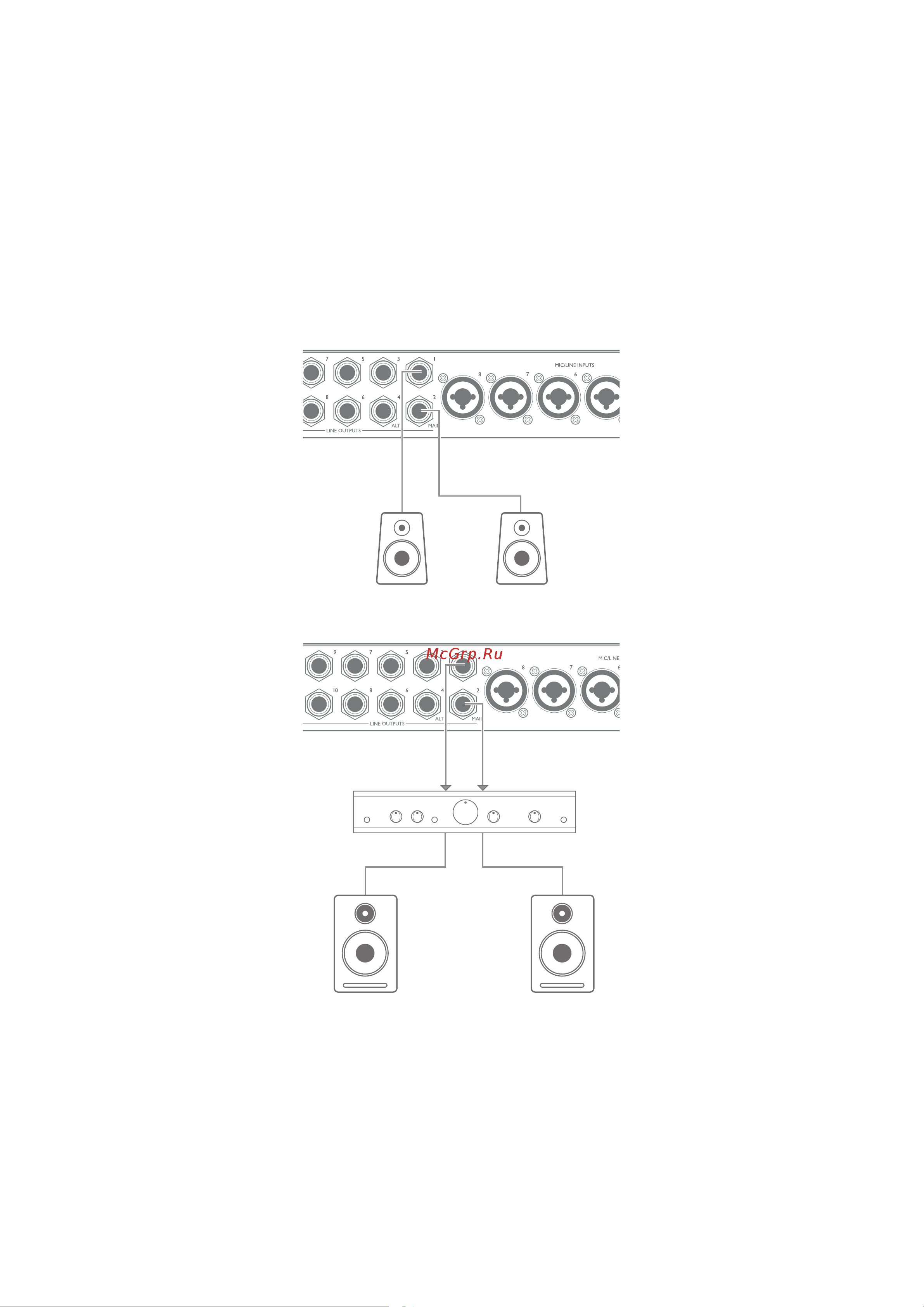 Focusrite Scarlett 18i20 3rd gen [19/35] Подключение scarlett 18i20 к громкоговорителям