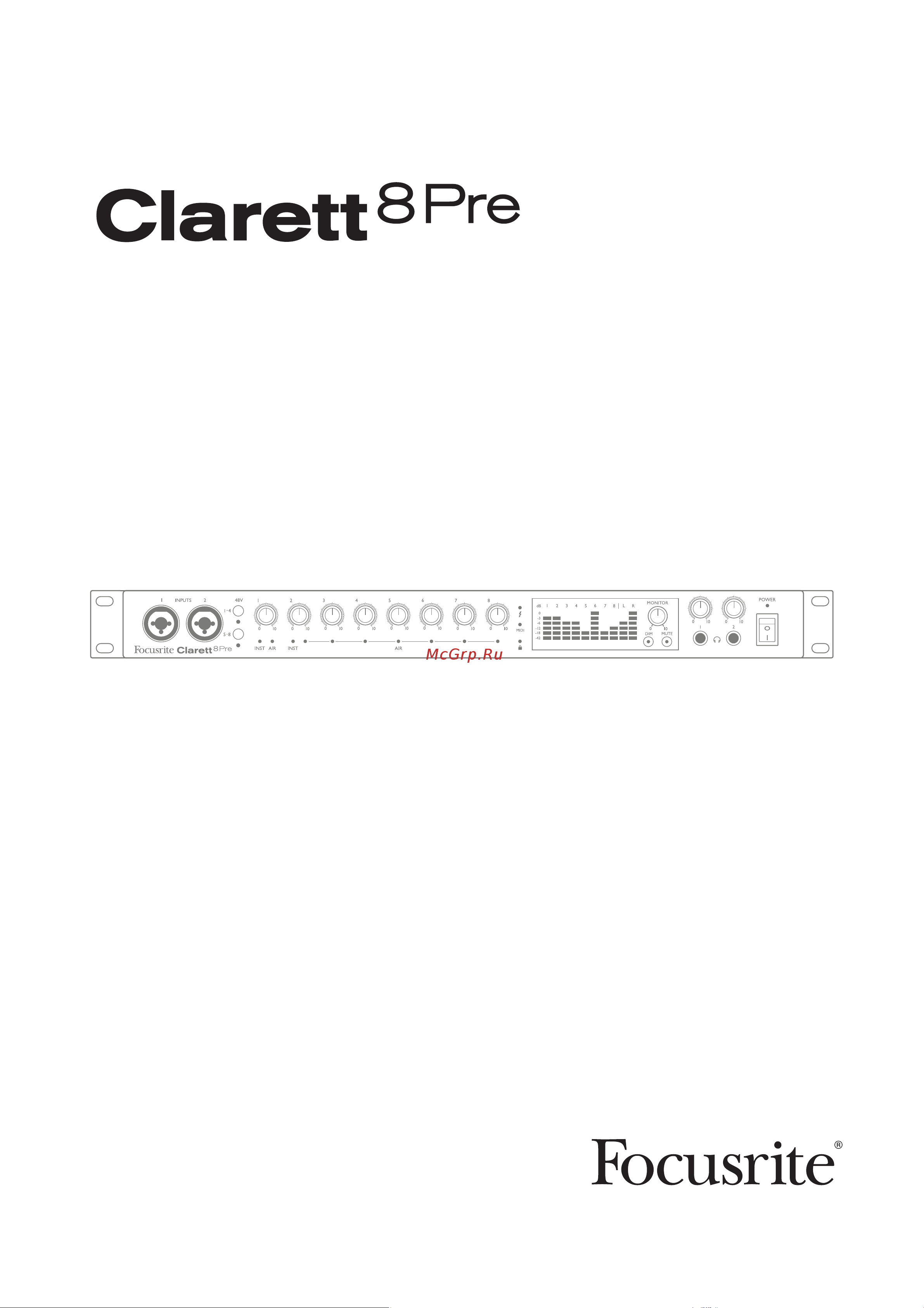 Focusrite Clarett 8Pre Инструкция по эксплуатации онлайн