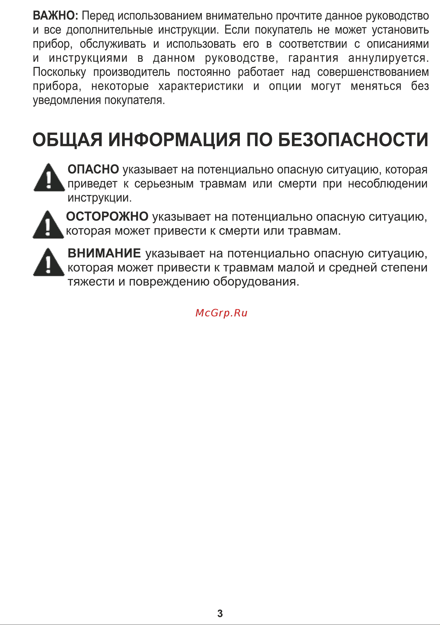 Workmaster БГ-3000E1 Инструкция по эксплуатации онлайн [3/29] 637877