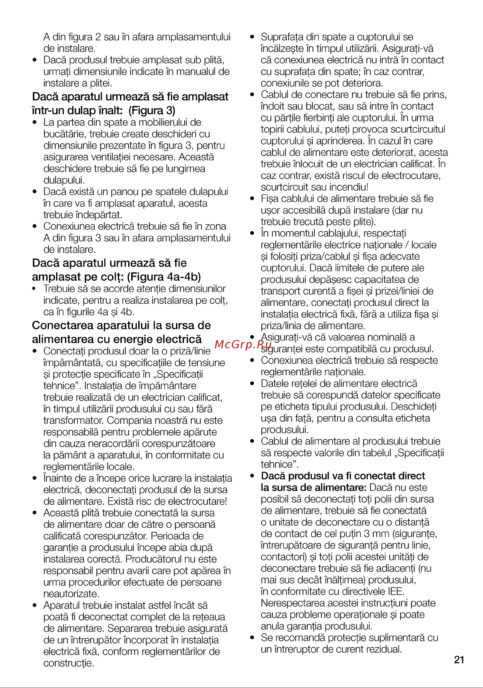 Grundig GEBM19300BP [21/76] Conectarea aparatului la sursa de alimentarea cu energie electricá