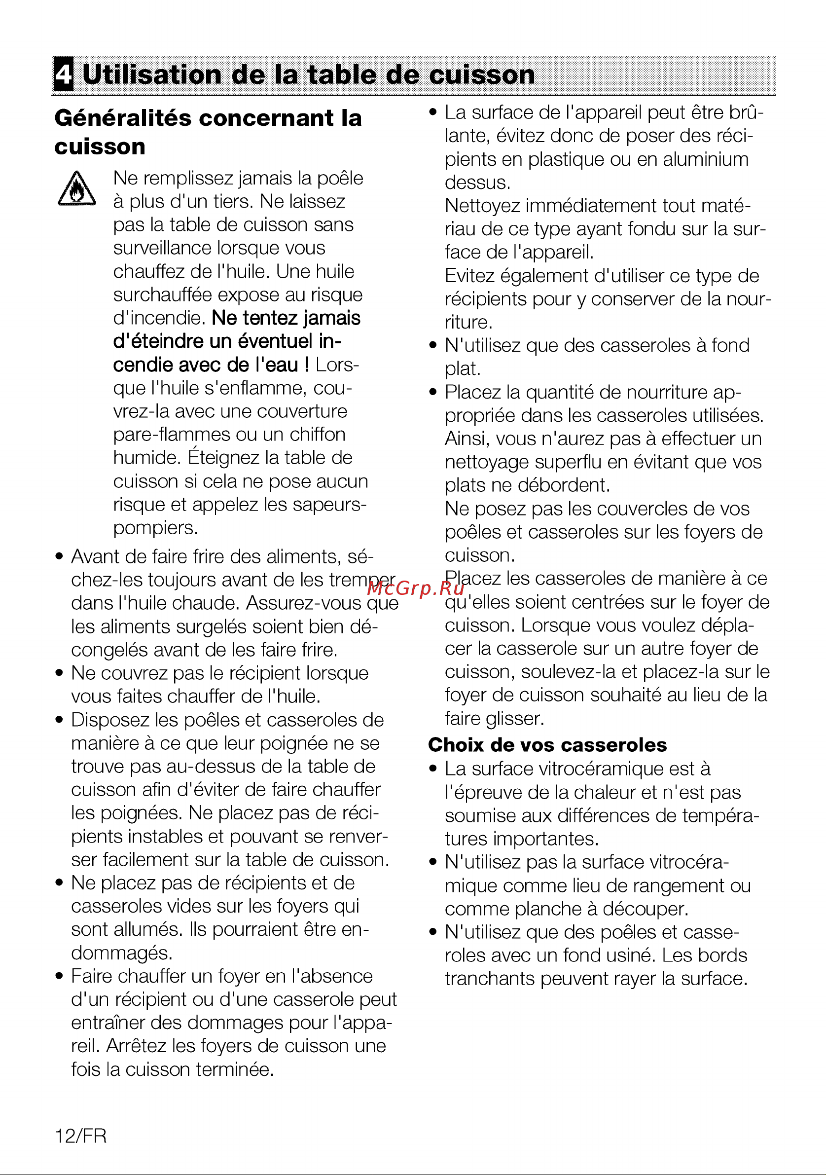 Grundig GIEI638980IF [12/60] Q utilisation de la table de cuisson
