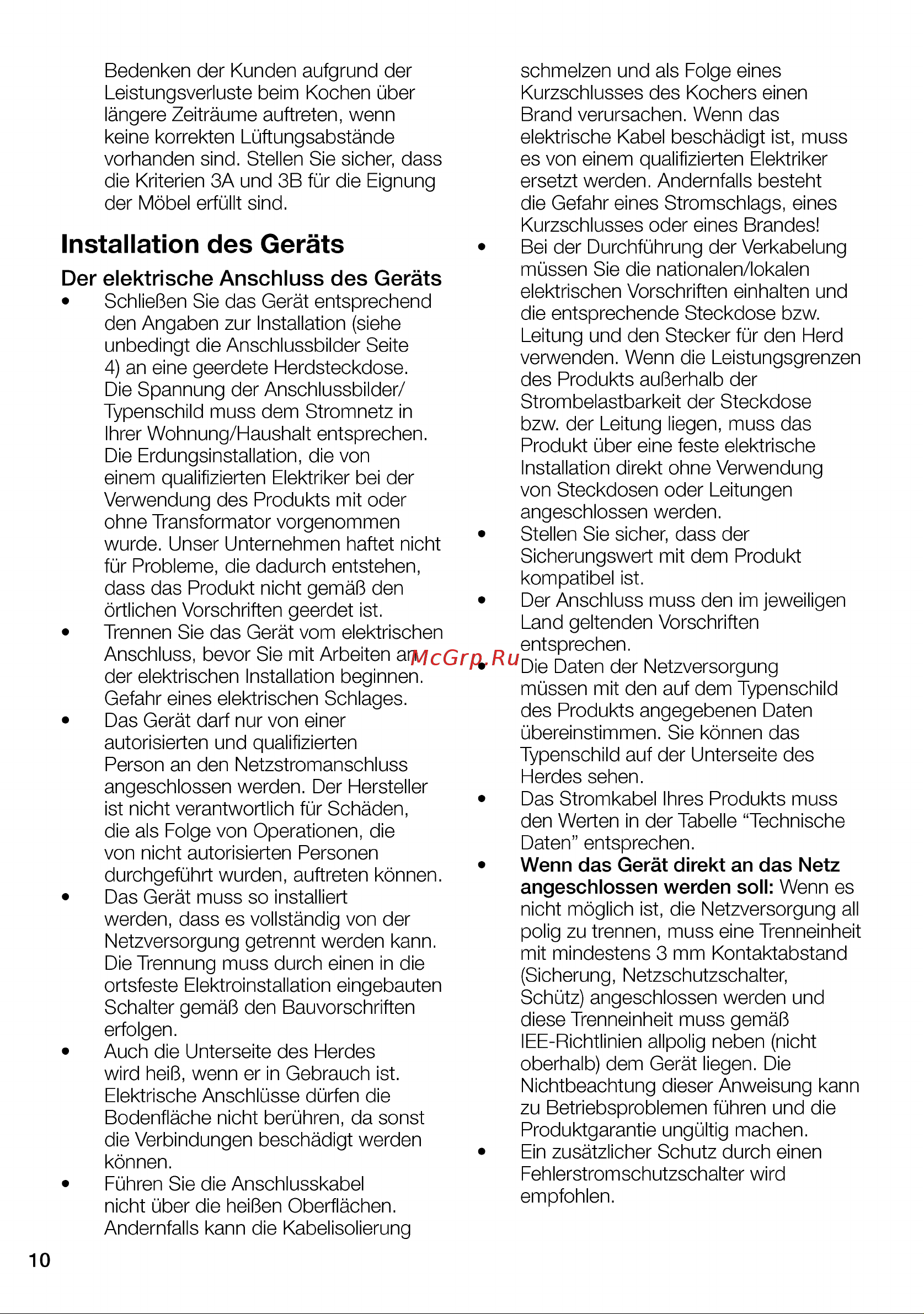 Grundig GIEI623410MX [10/100] Installation des geräts