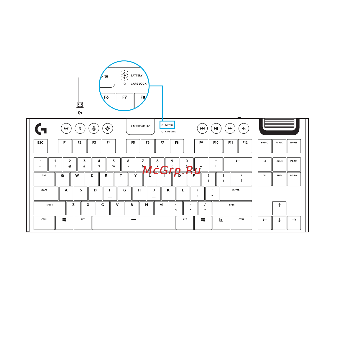 Logitech G915 (920-010117) (русская раскладка) [258/0] Punjenje