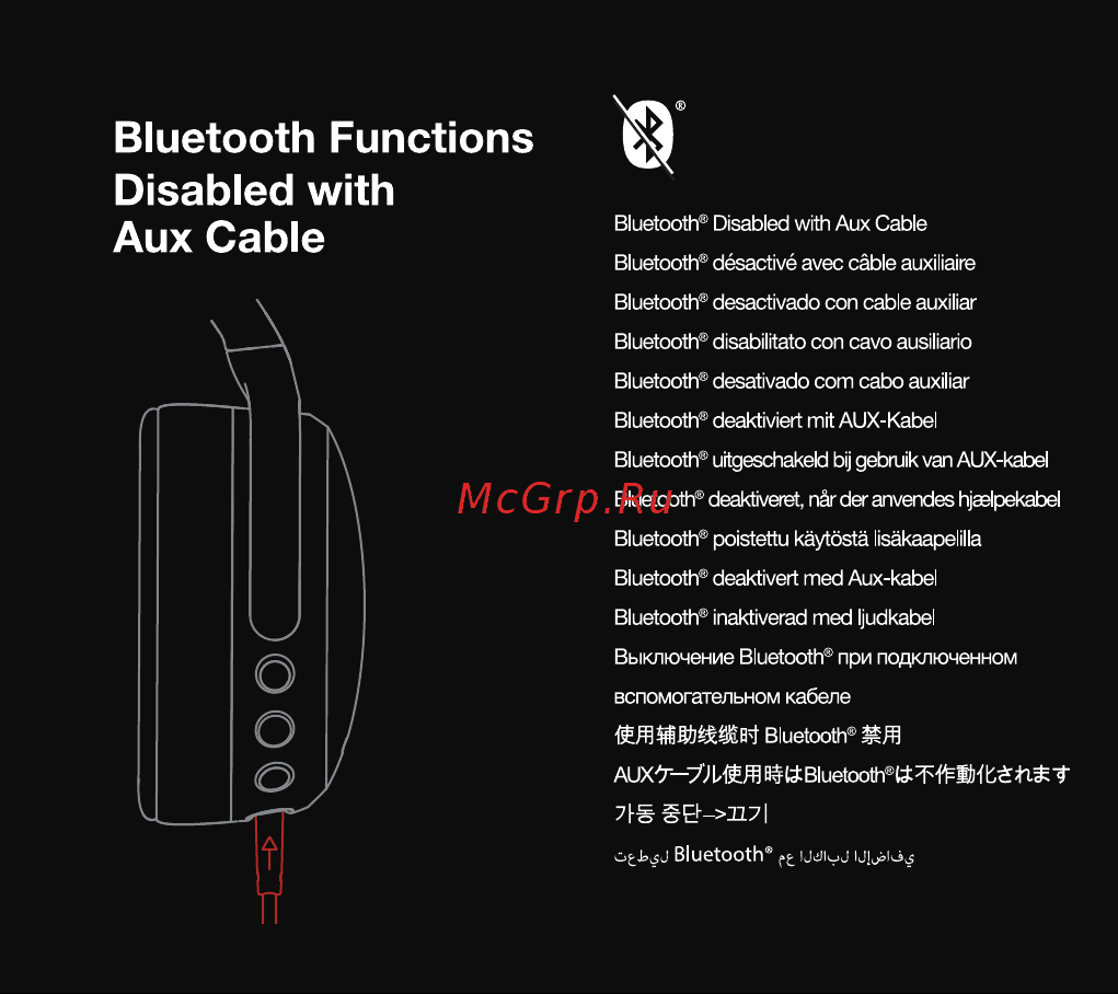 Skullcandy CRUSHER W/ANC черные (S6CPW-M448) [23/37] Bluetooth functions disabled with aux cable