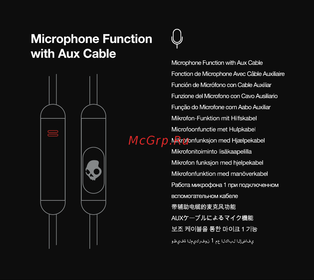Skullcandy CRUSHER W/ANC черные (S6CPW-M448) [24/37] Microphone function with aux cable