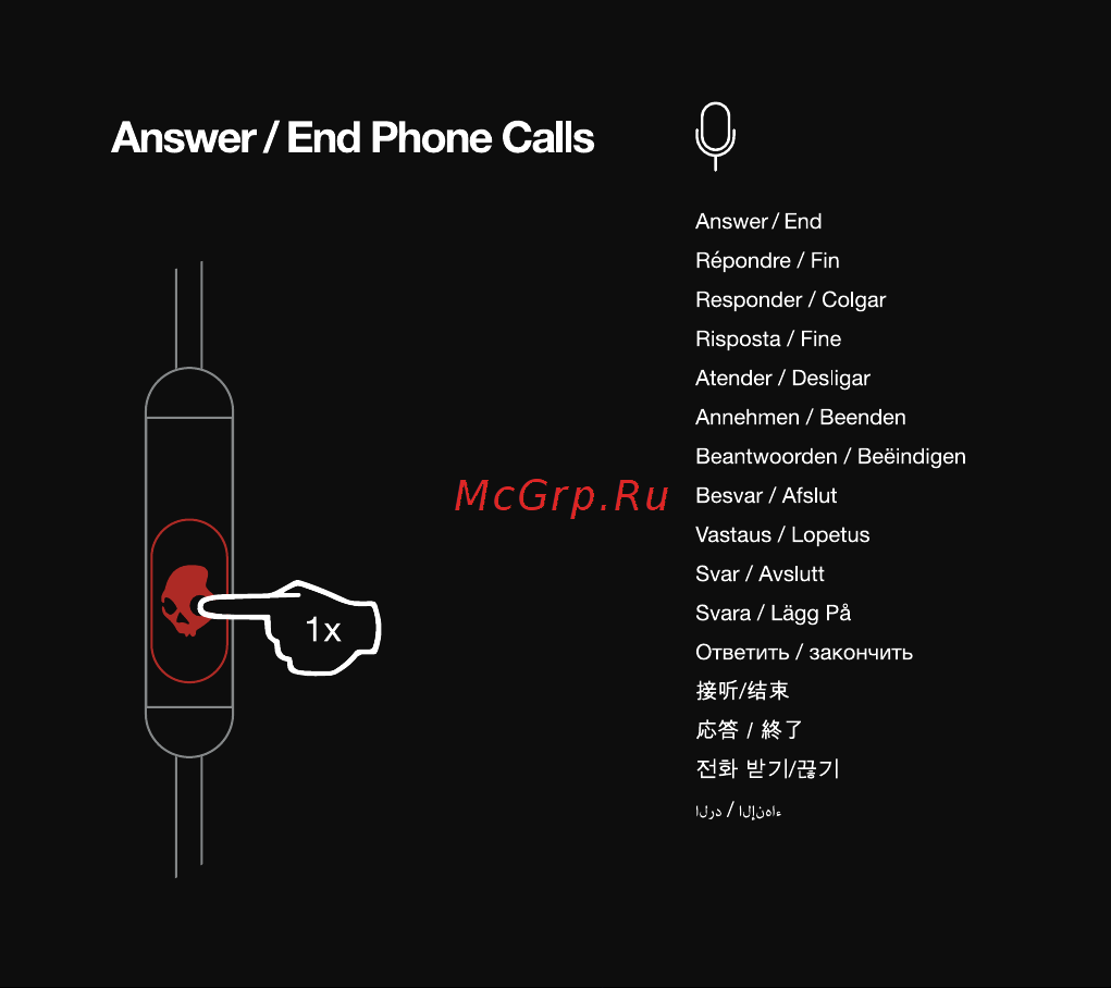 Skullcandy CRUSHER W/ANC черные (S6CPW-M448) [25/37] Answer end phone calls
