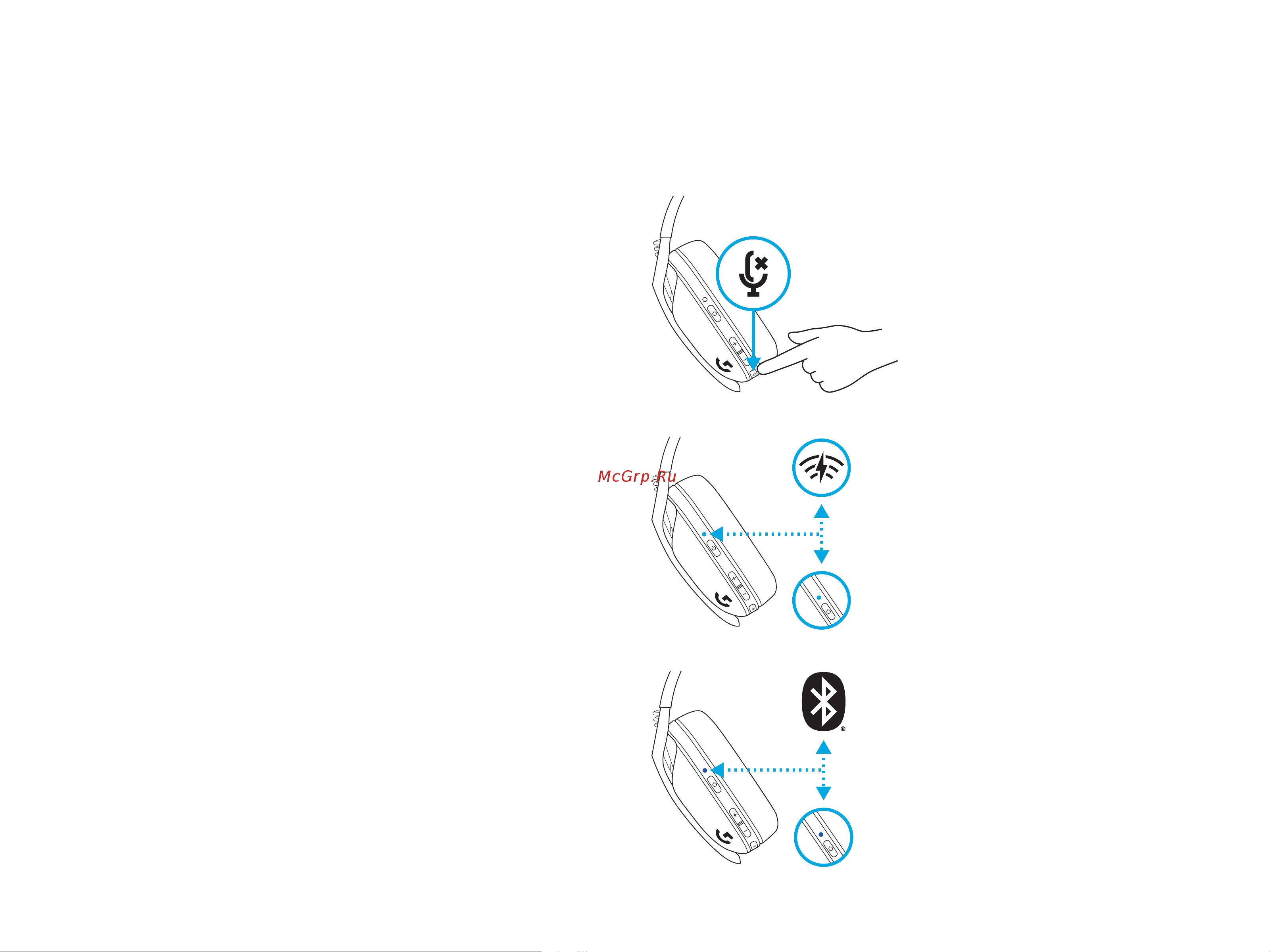 Logitech G435 Wireless черно/желтый (981-001050) [5/264] Switch between lightspeed and bluetooth