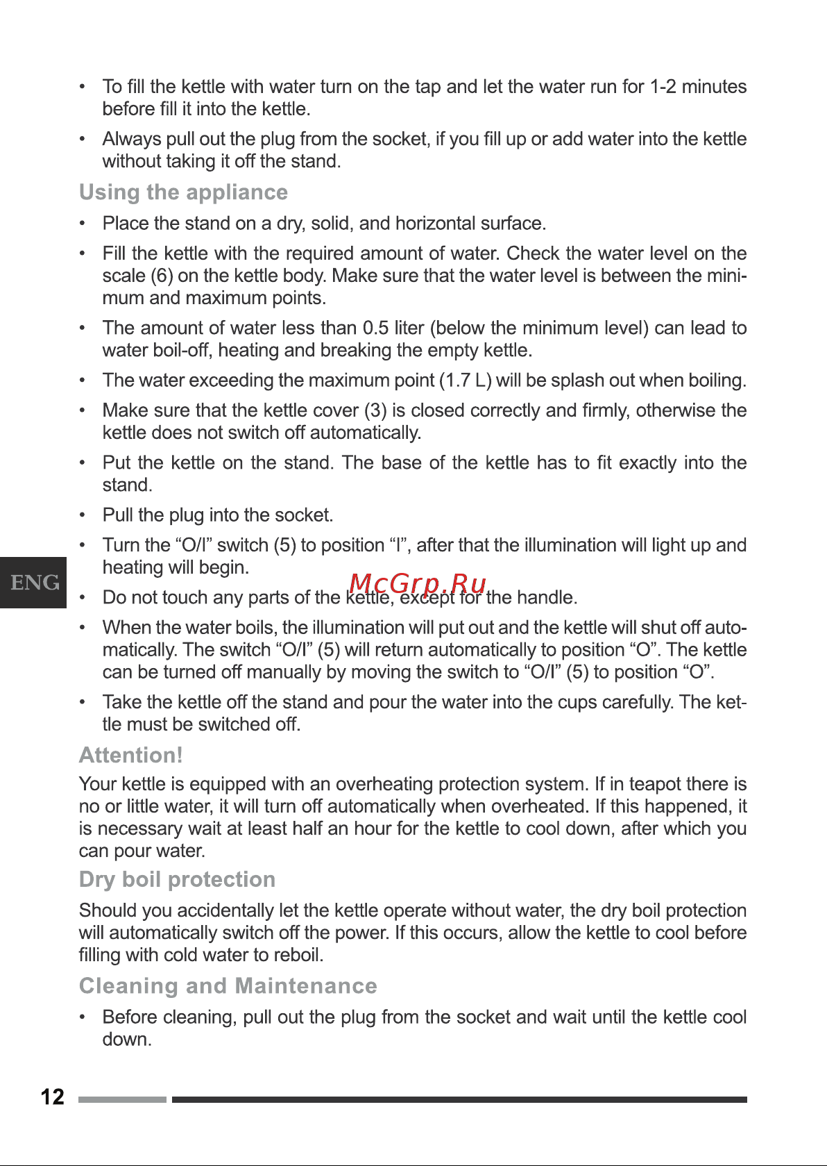 Hottek HT-960-015 [12/20] Attention