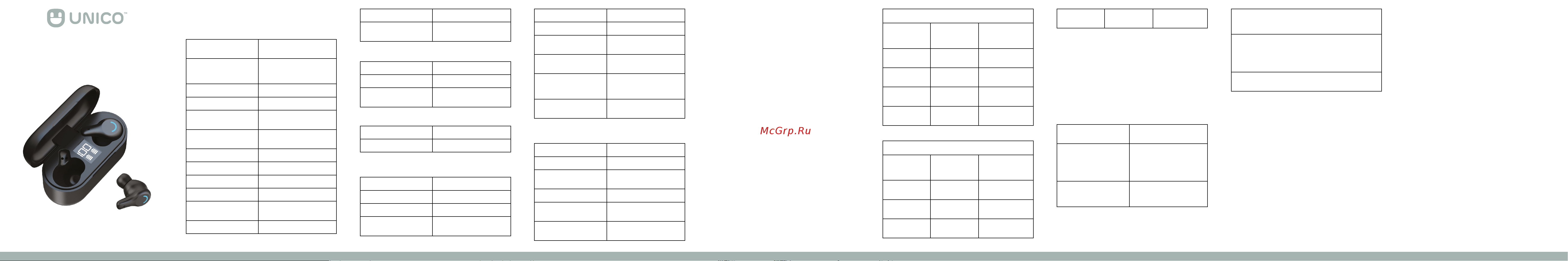 Unico TWS2UNC Инструкция по эксплуатации онлайн