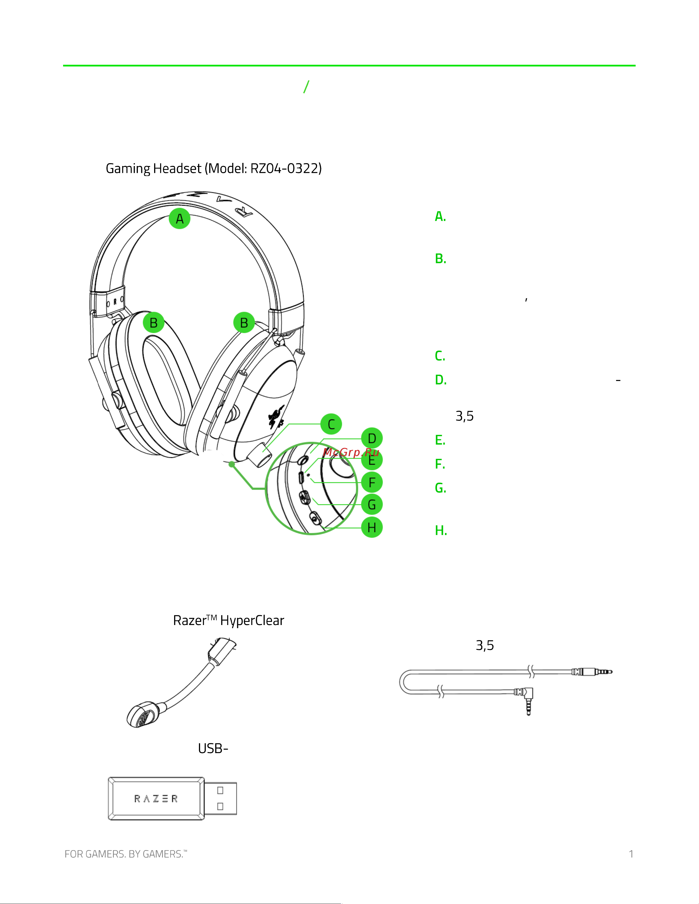 Razer Blackshark V2 Pro R.Six Ed.(RZ04-03220200-R3M1 ) [2/11] Содержимое комплекта