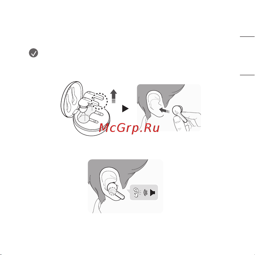 LG TONE-FP3W [11/147] Wearing earbuds