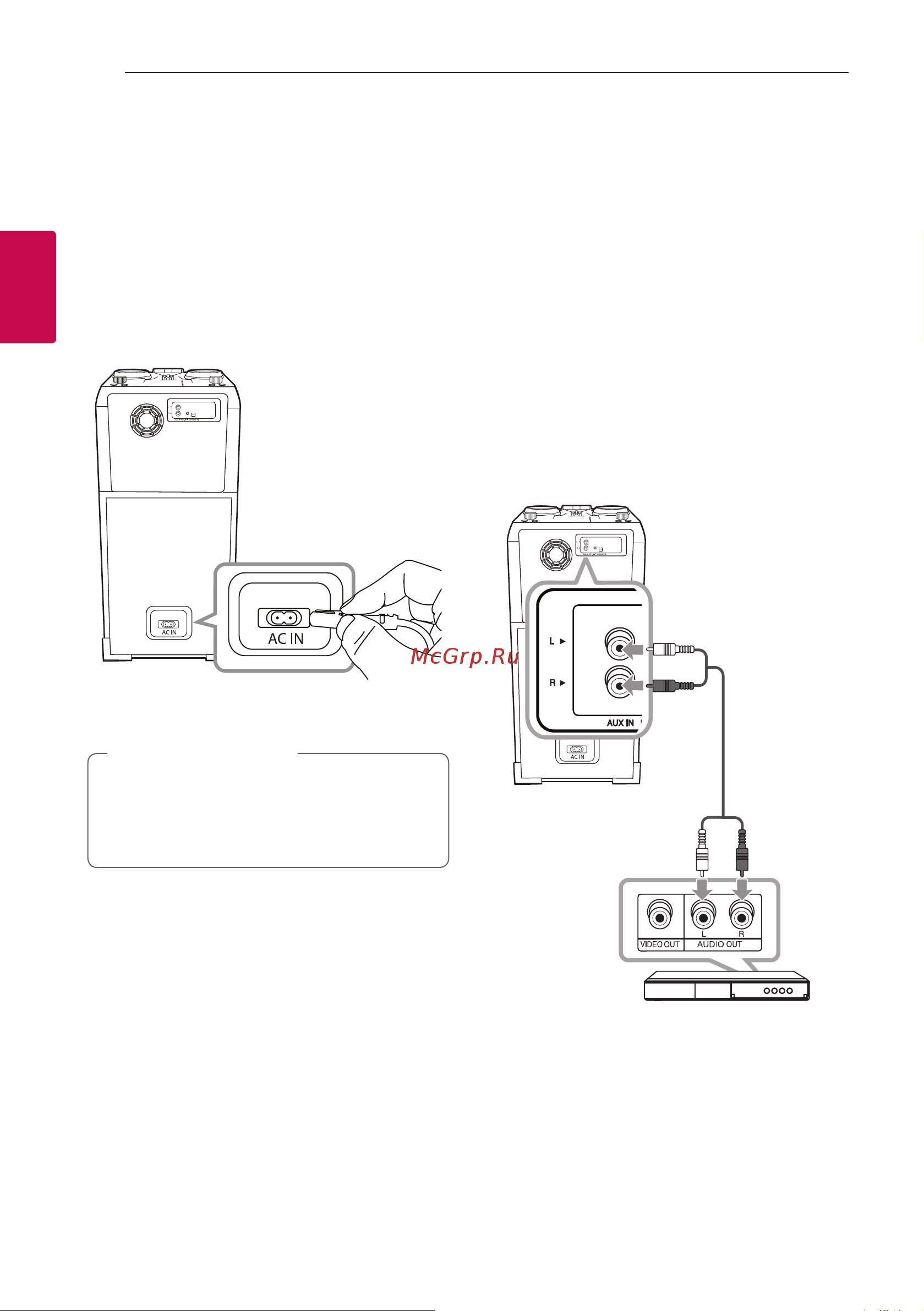 LG XBOOM OK65 [14/49] Подключение дополнительного оборудования